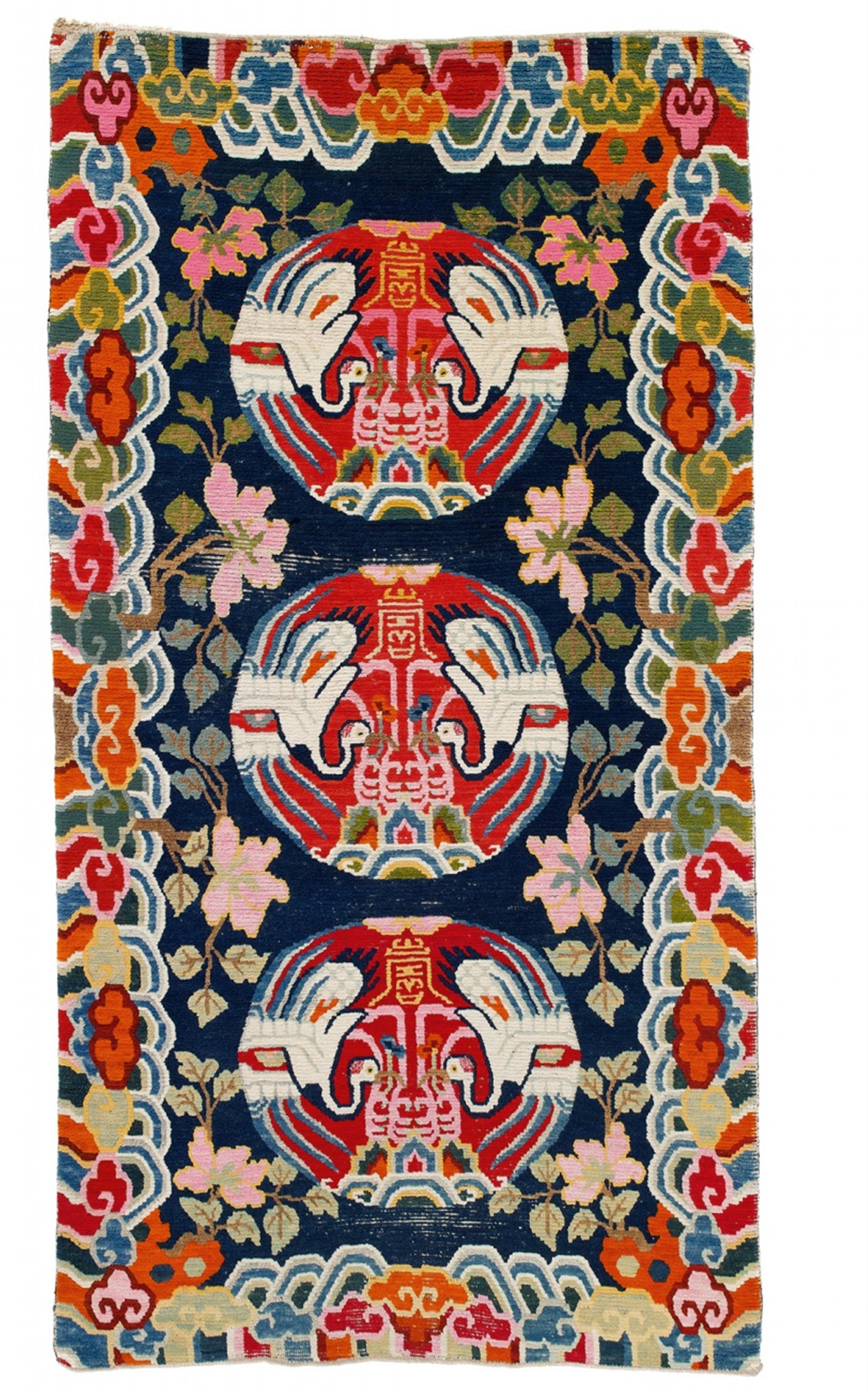 A Tibetan wool carpet. 20th century - image-1