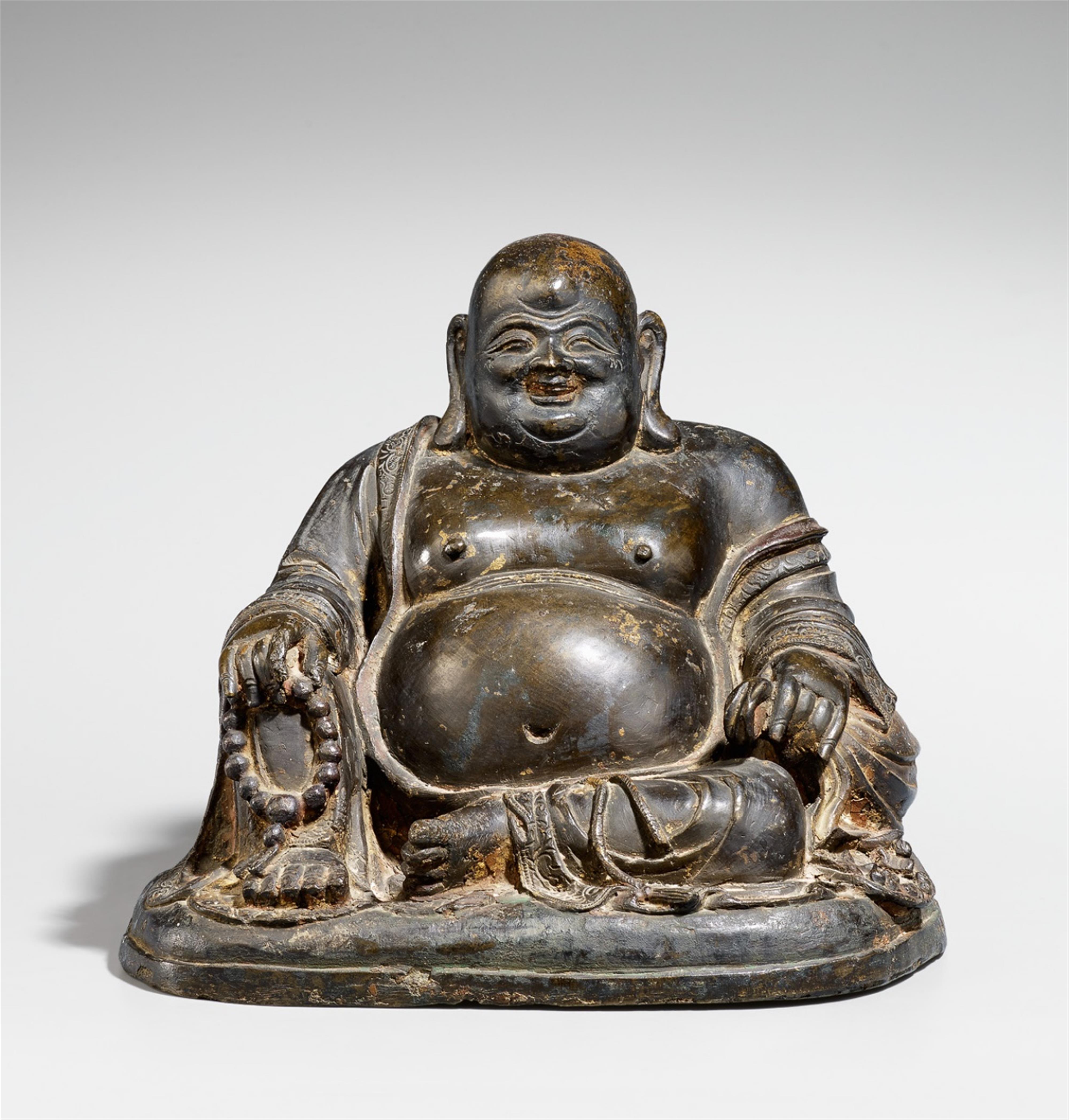 A bronze figure of Milefo/Budai. Ming dynasty - image-1