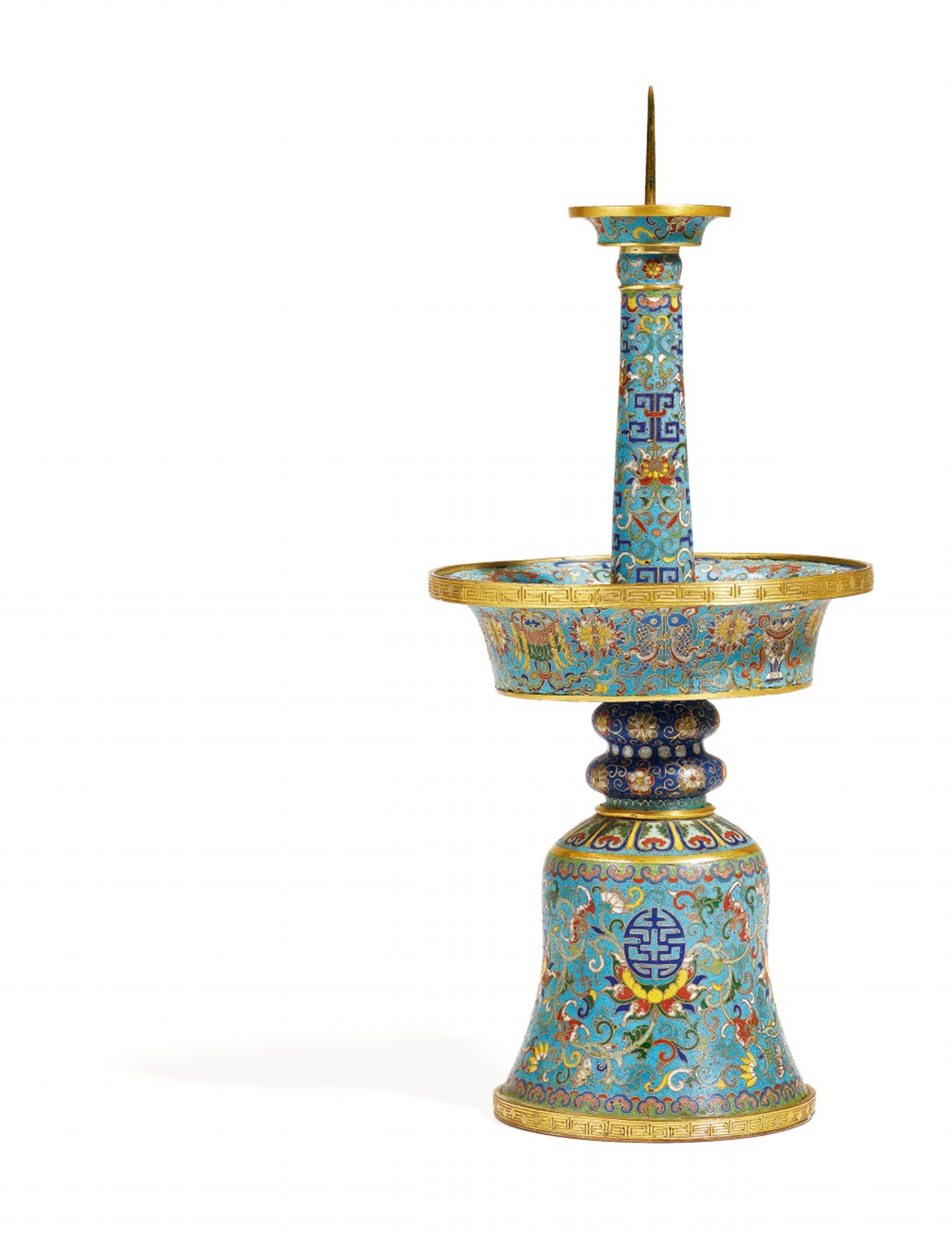 Großer Cloisonné-Kerzenständer. Ära Qianlong, 18. Jh - image-1