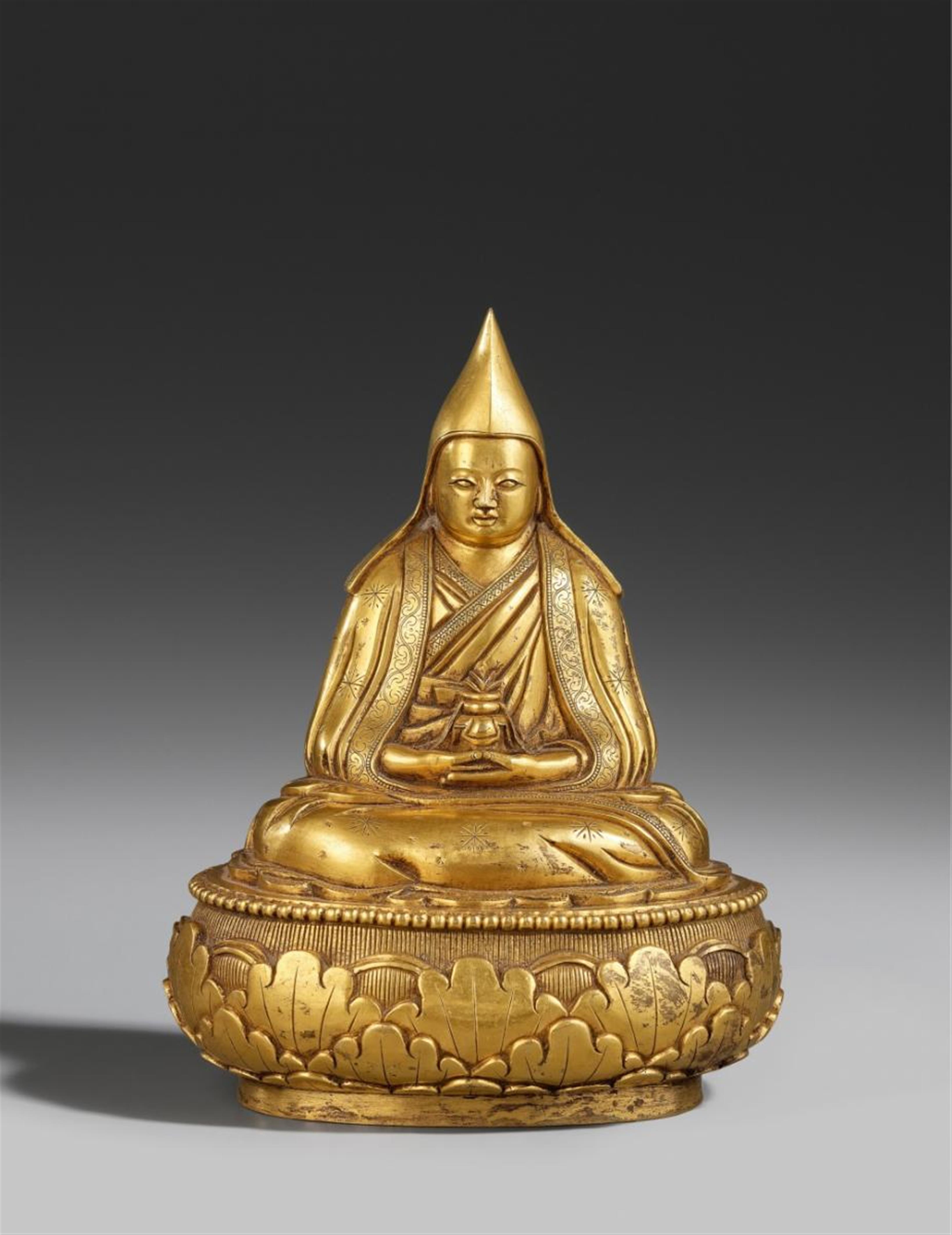 Gelehrter. Feuervergoldete Bronze. Mongolei - image-1