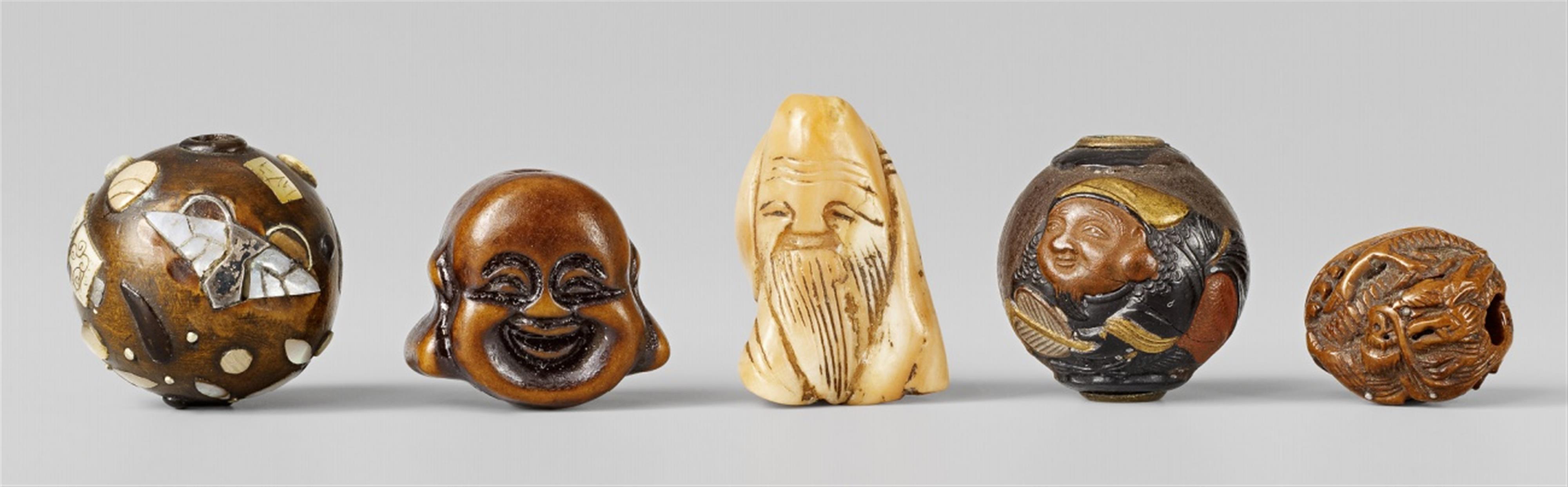 Five ojime of different materials. Second half 19th century - image-1