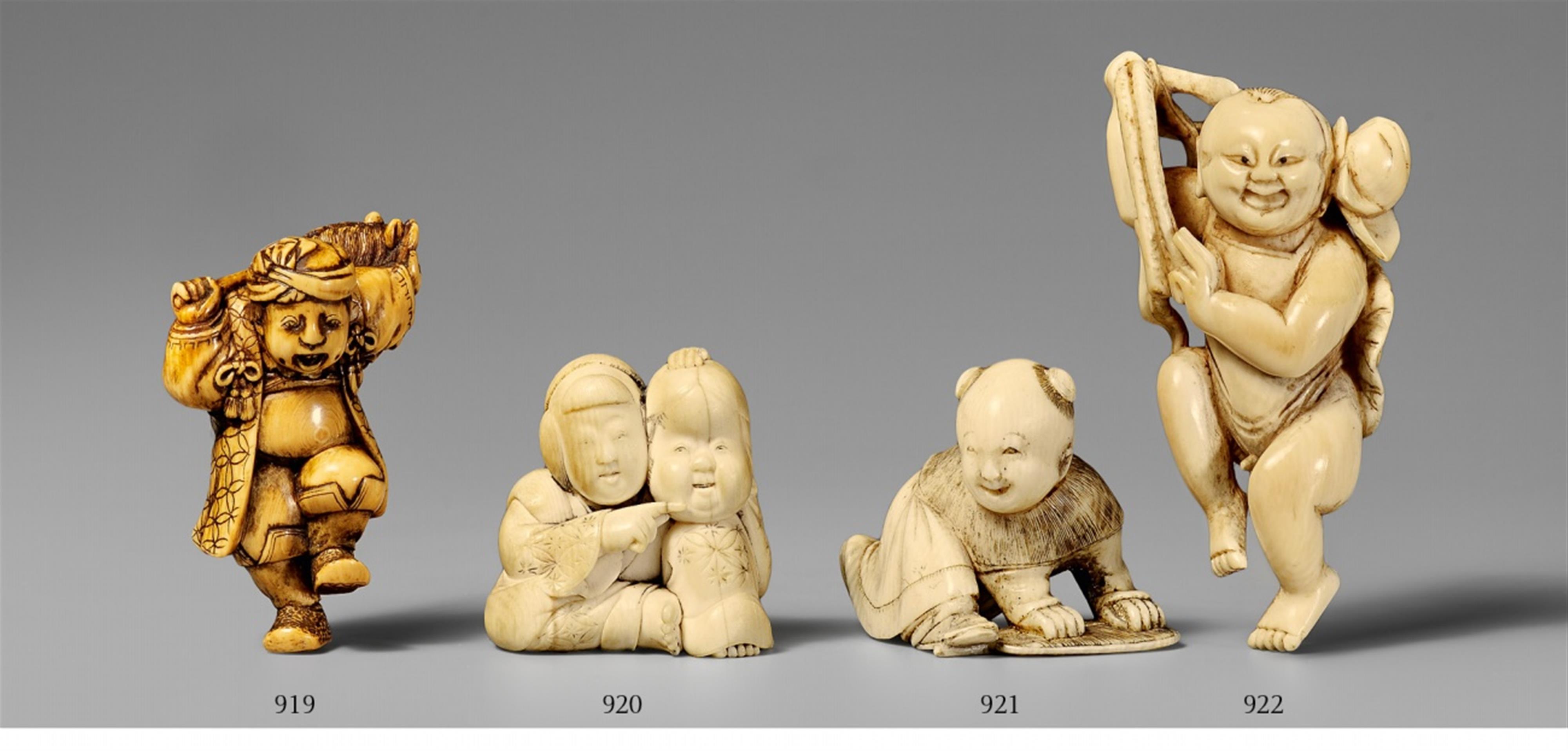 An ivory netsuke of a young harugoma dancer. Second half 19th century - image-1