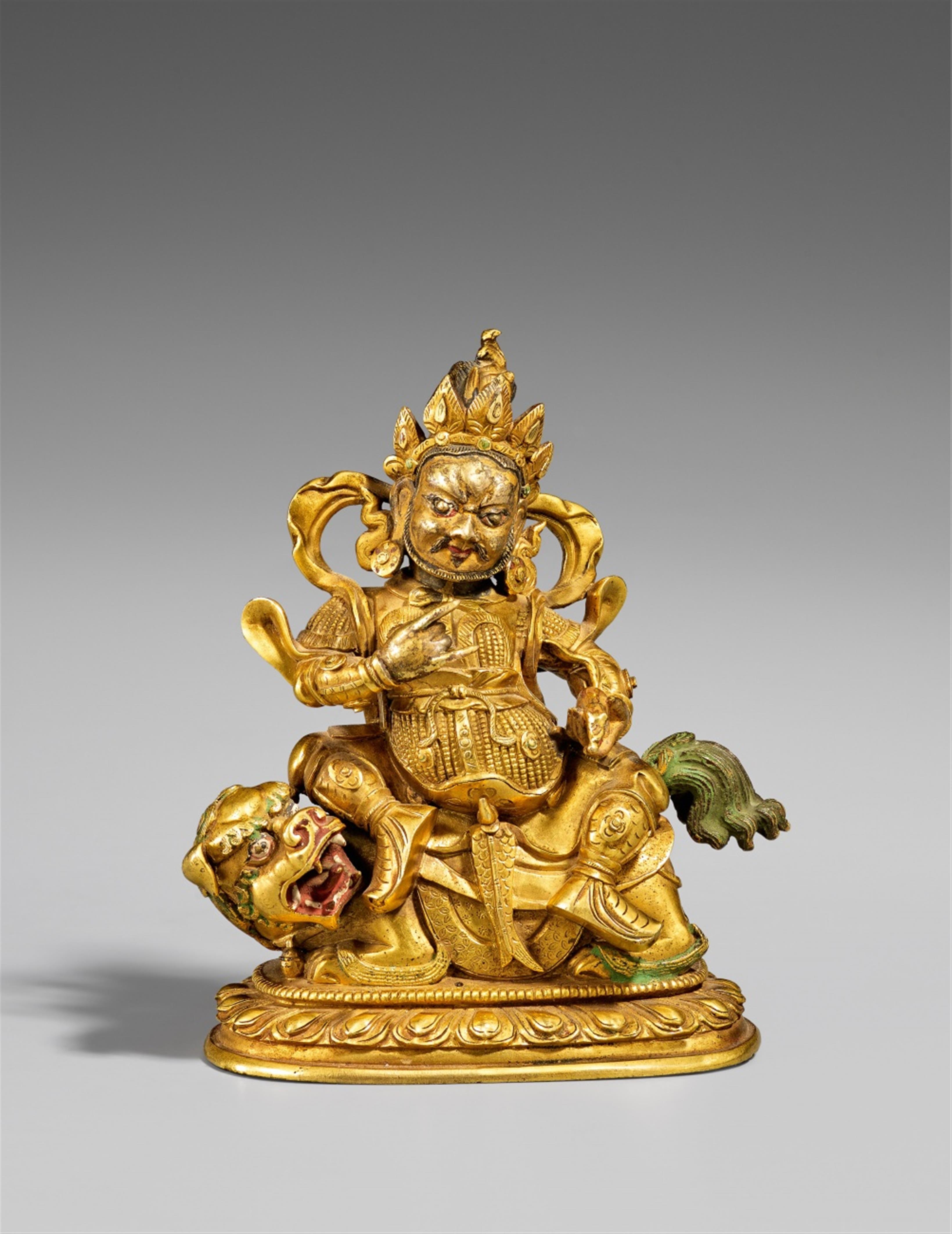 A Sinotibetan gilt bronze figure of Vaishravana. 18th century - image-1