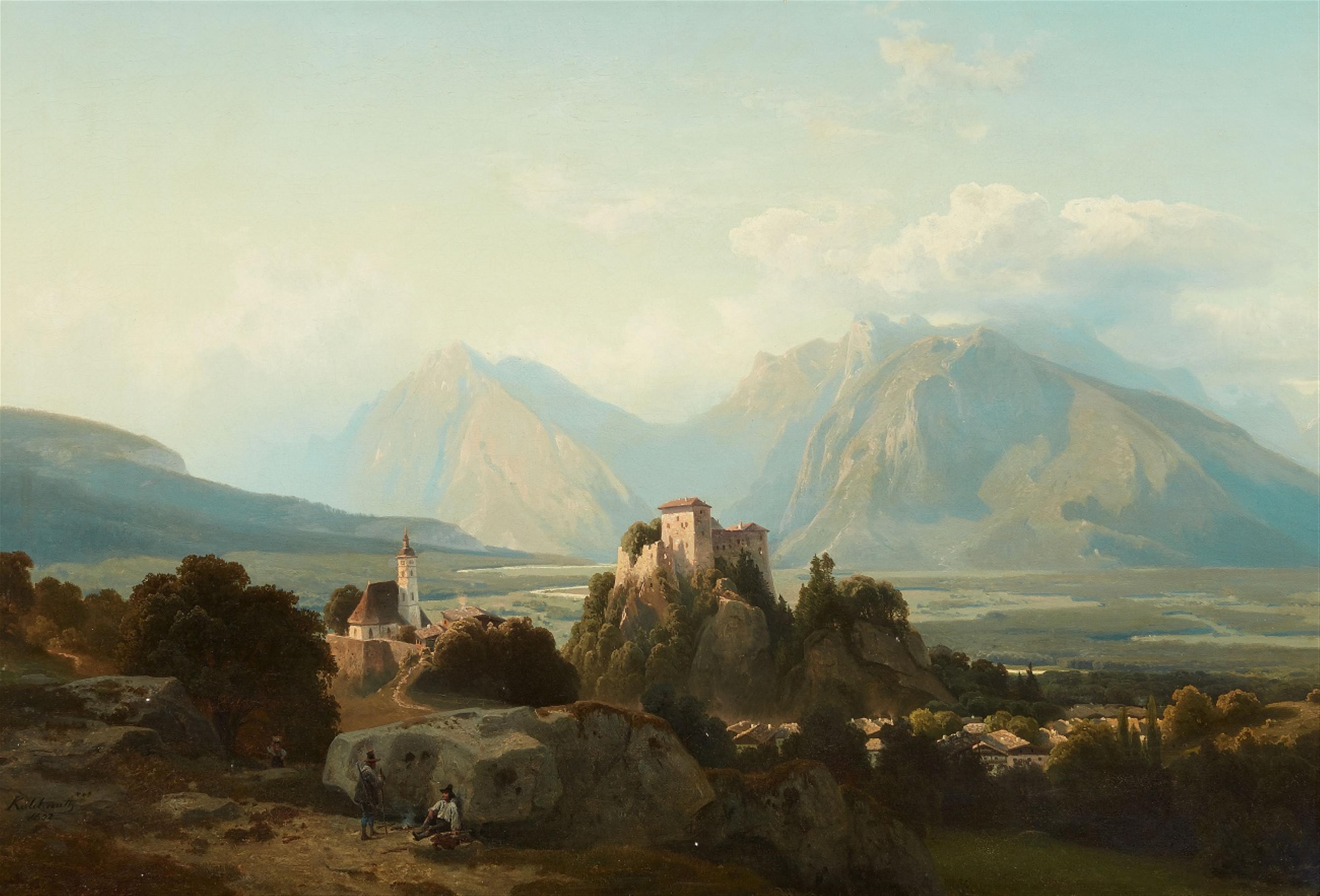 Stanislaus Graf von Kalckreuth - Mountainous Landscape with a Castle - image-1
