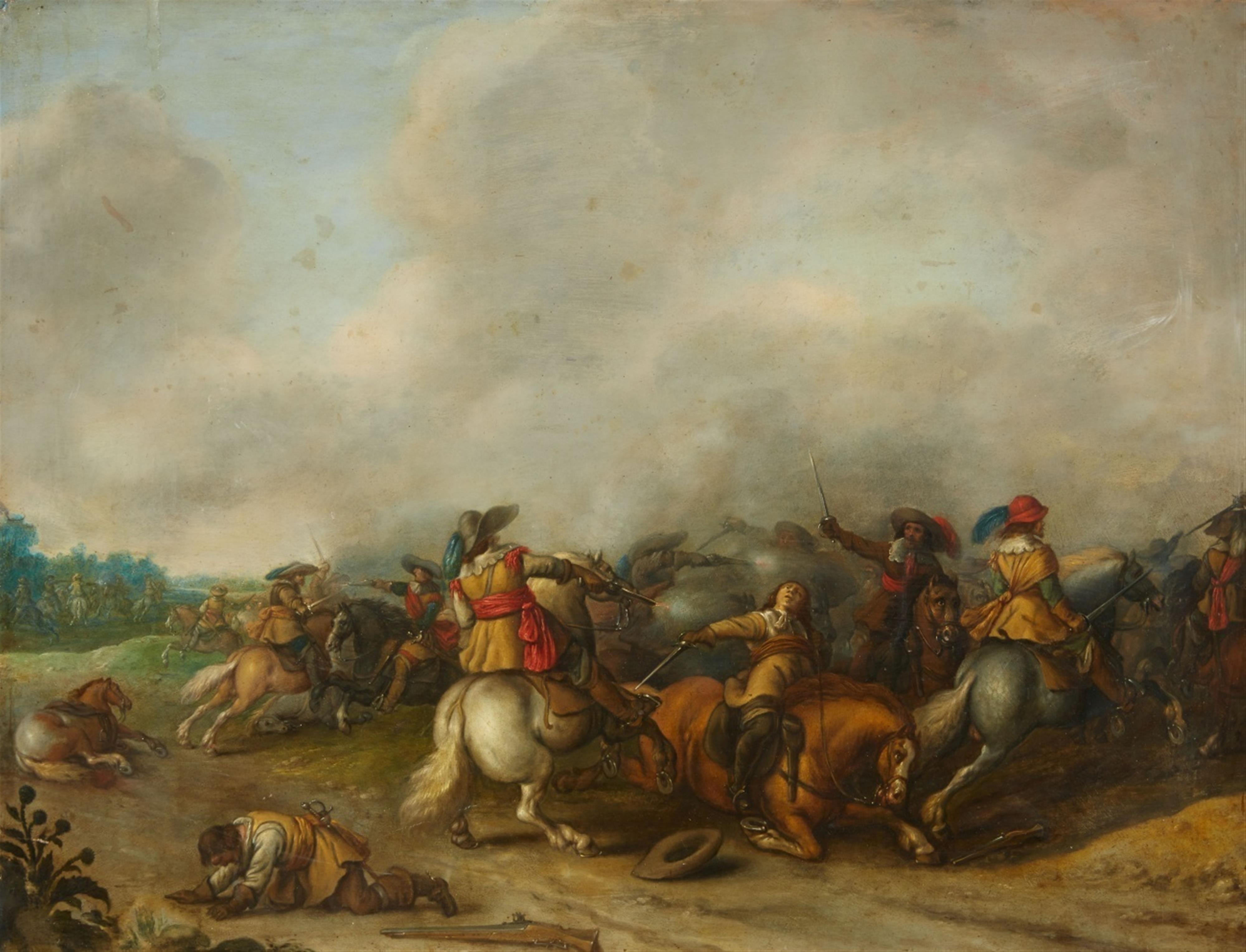Palamedes Palamedesz. - A Cavalry Battle in a Panoramic Landscape - image-1