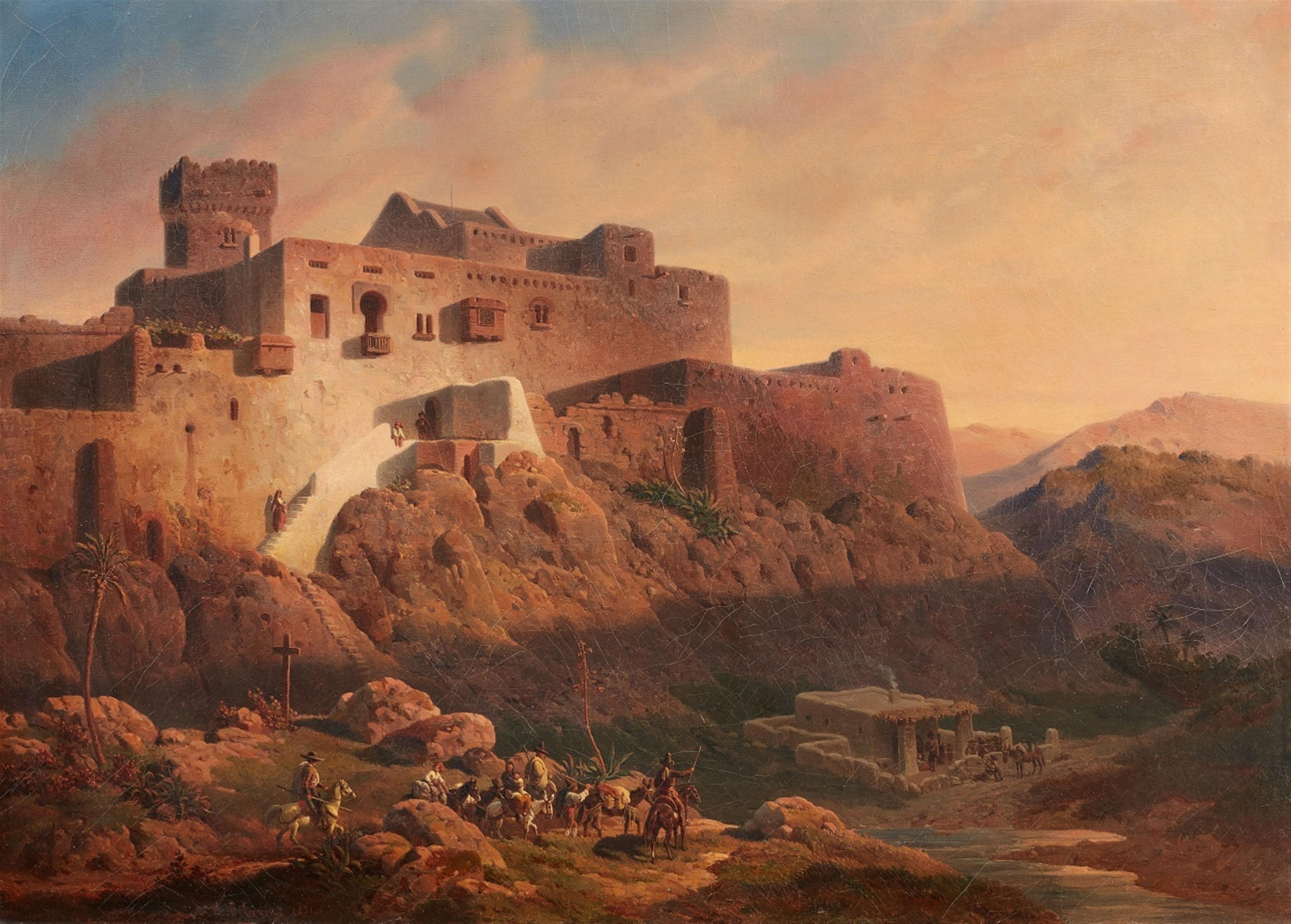 Mathias Artaria - Spanische Landschaft mit Blick auf eine Burg - image-1