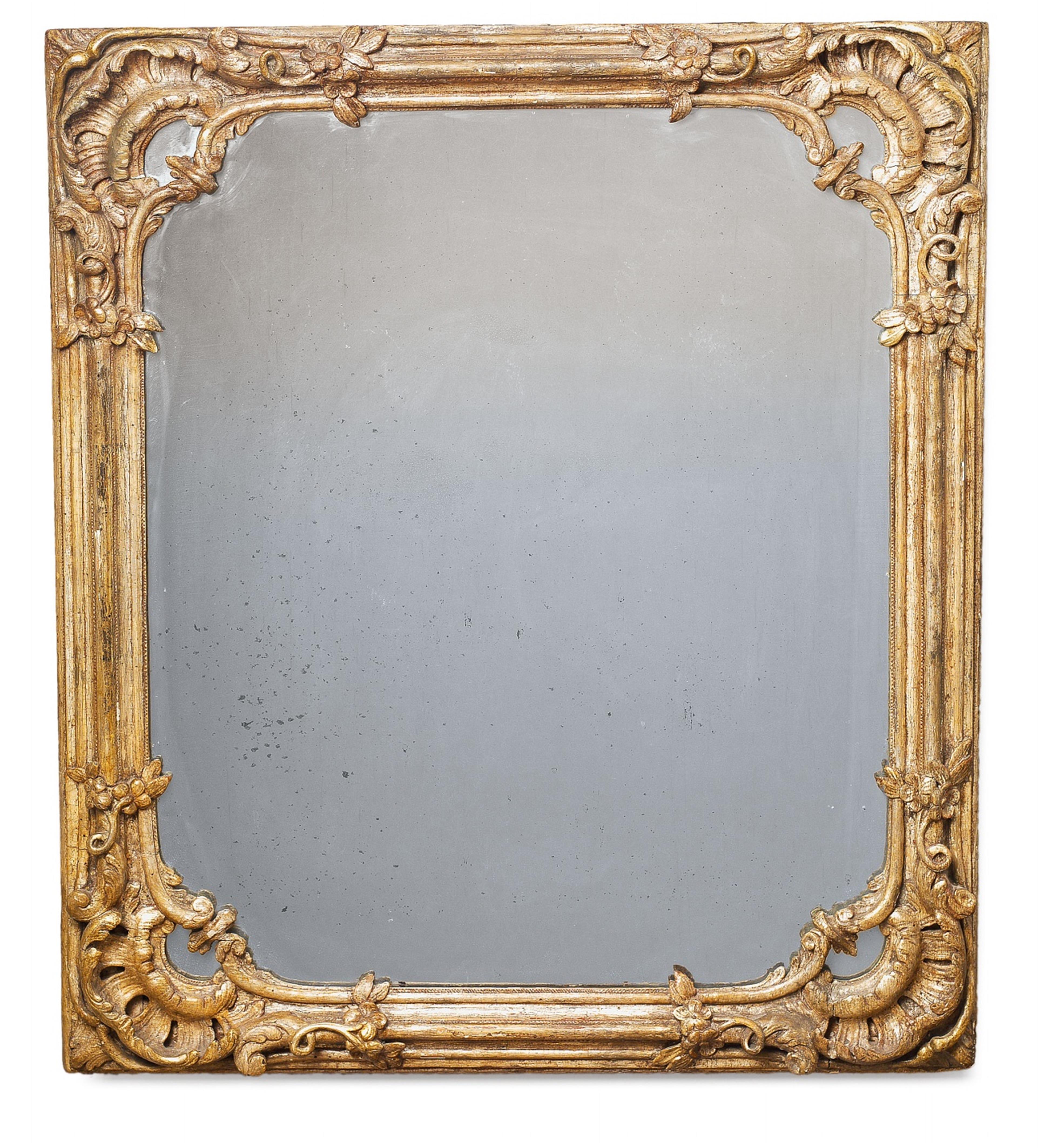 A silvered carved softwood Potsdam mirror - image-1
