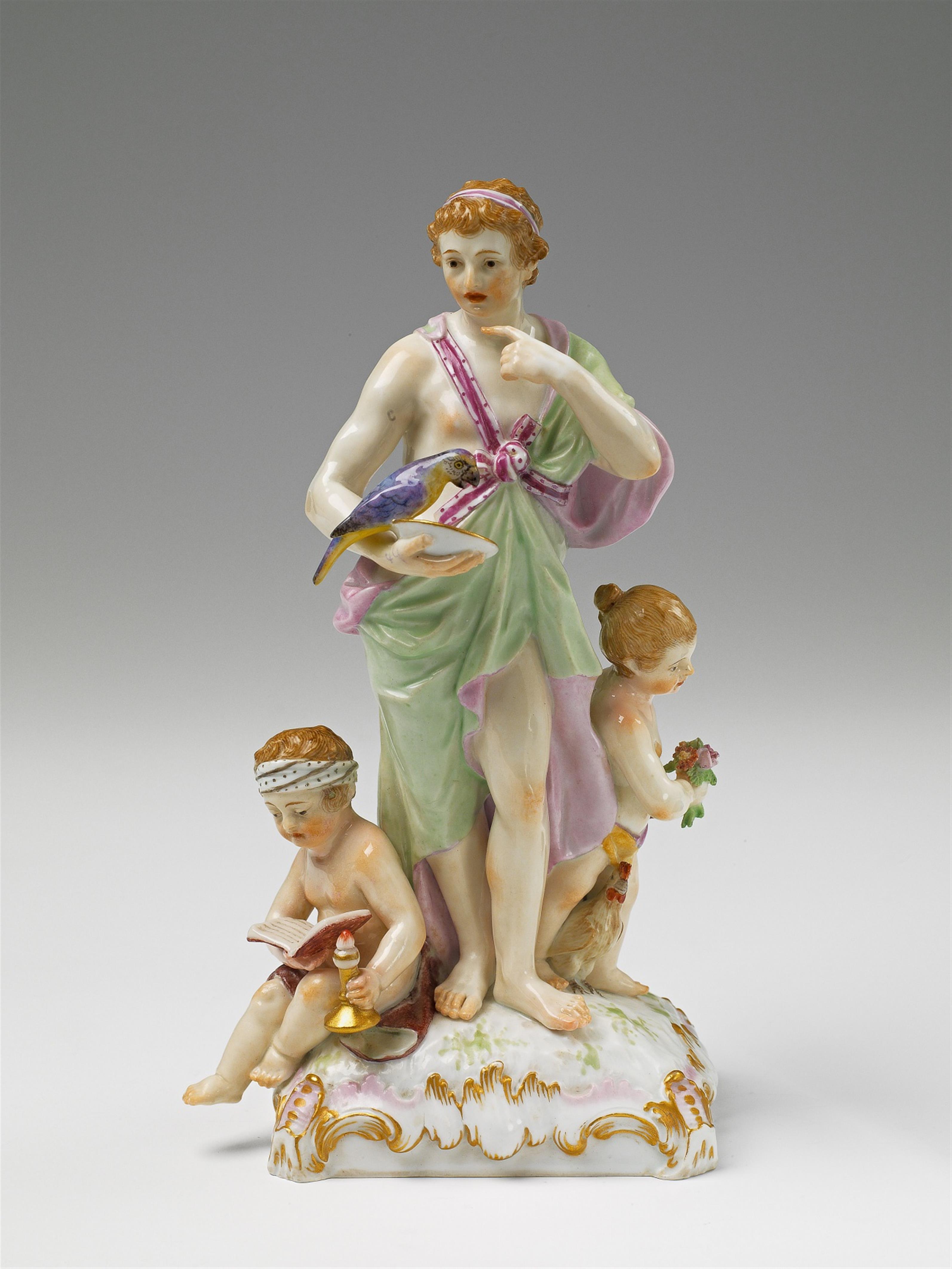 A Berlin KPM porcelain allegorical group representing the times of the day - image-1