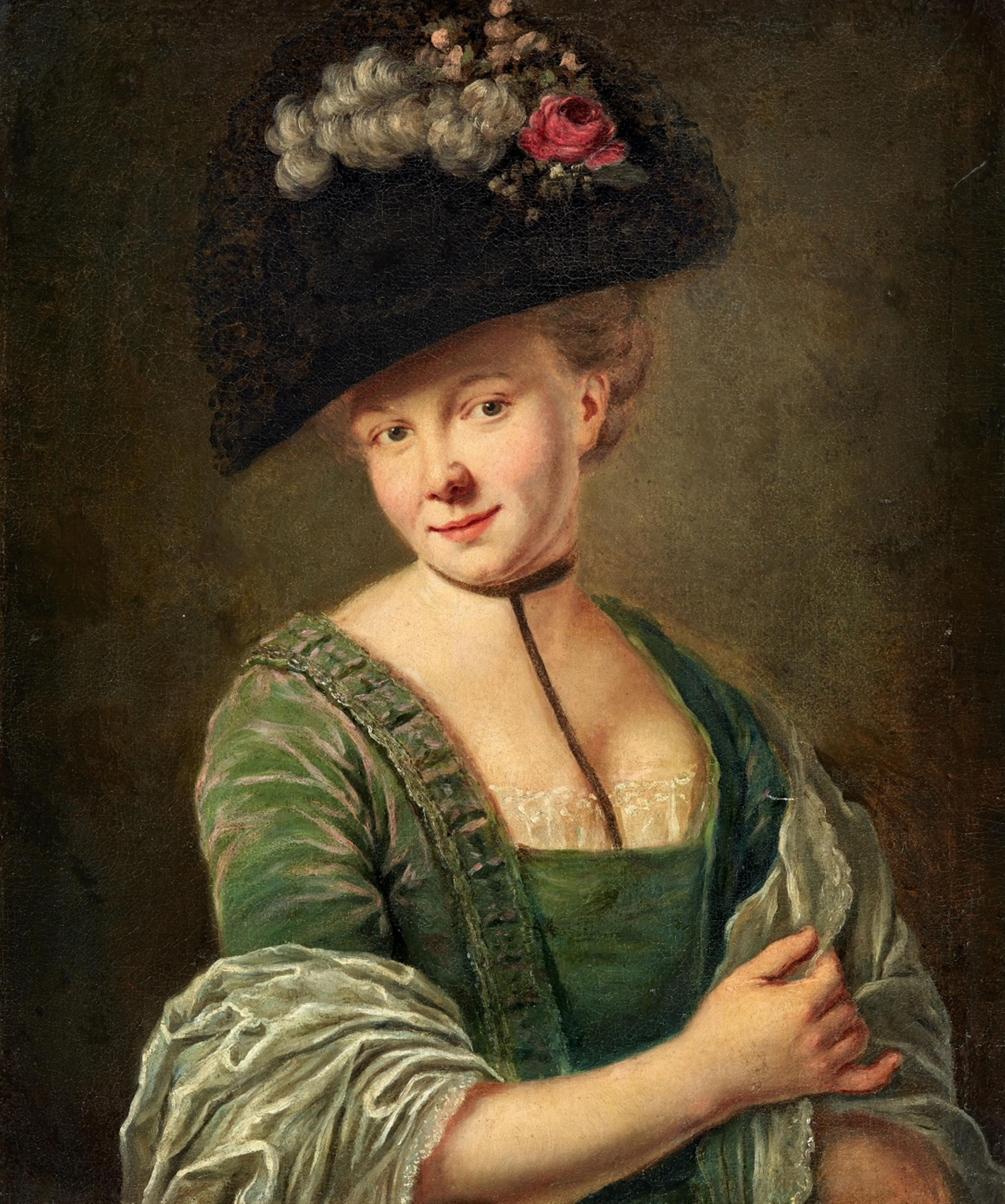 Portrait of a Lady in a Green Velvet Gown - image-1