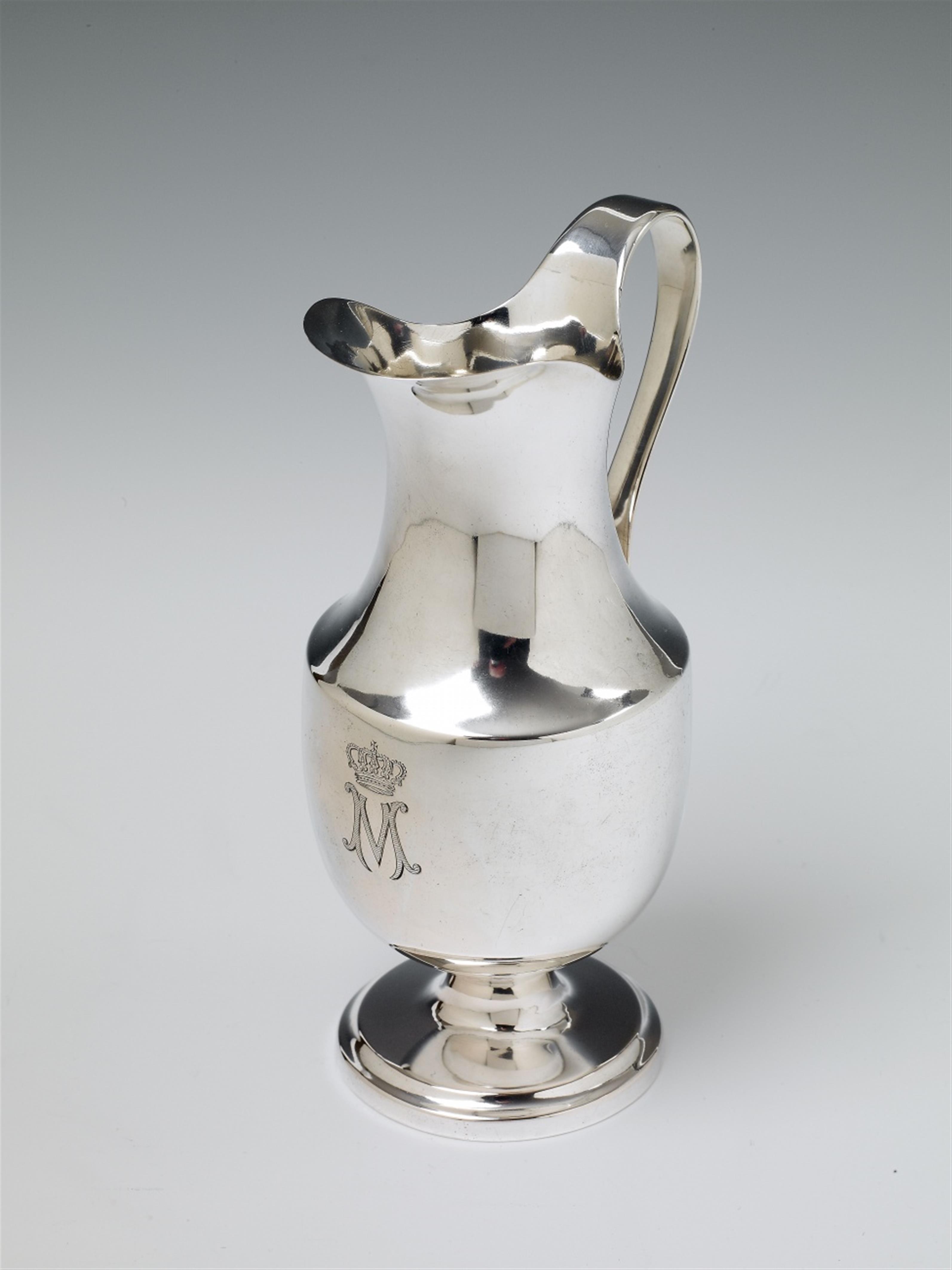 A Potsdam silver ewer made for Crown Prince Maximilian of Saxony. Monogrammed "M" beneath the Saxon royal crown to the body. Marks presumably of Christian Friedrich Müller, ca. 1770. - image-1