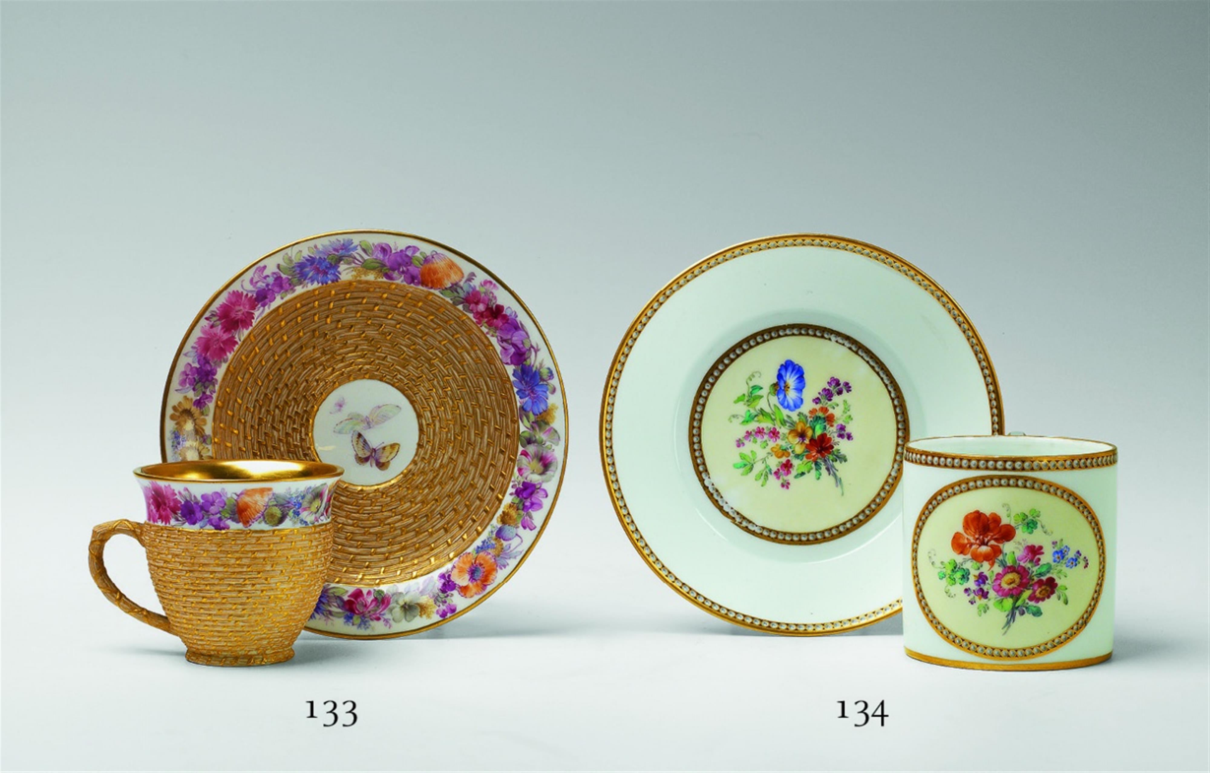 A Berlin KPM porcelain cup and saucer with bouquets - image-1