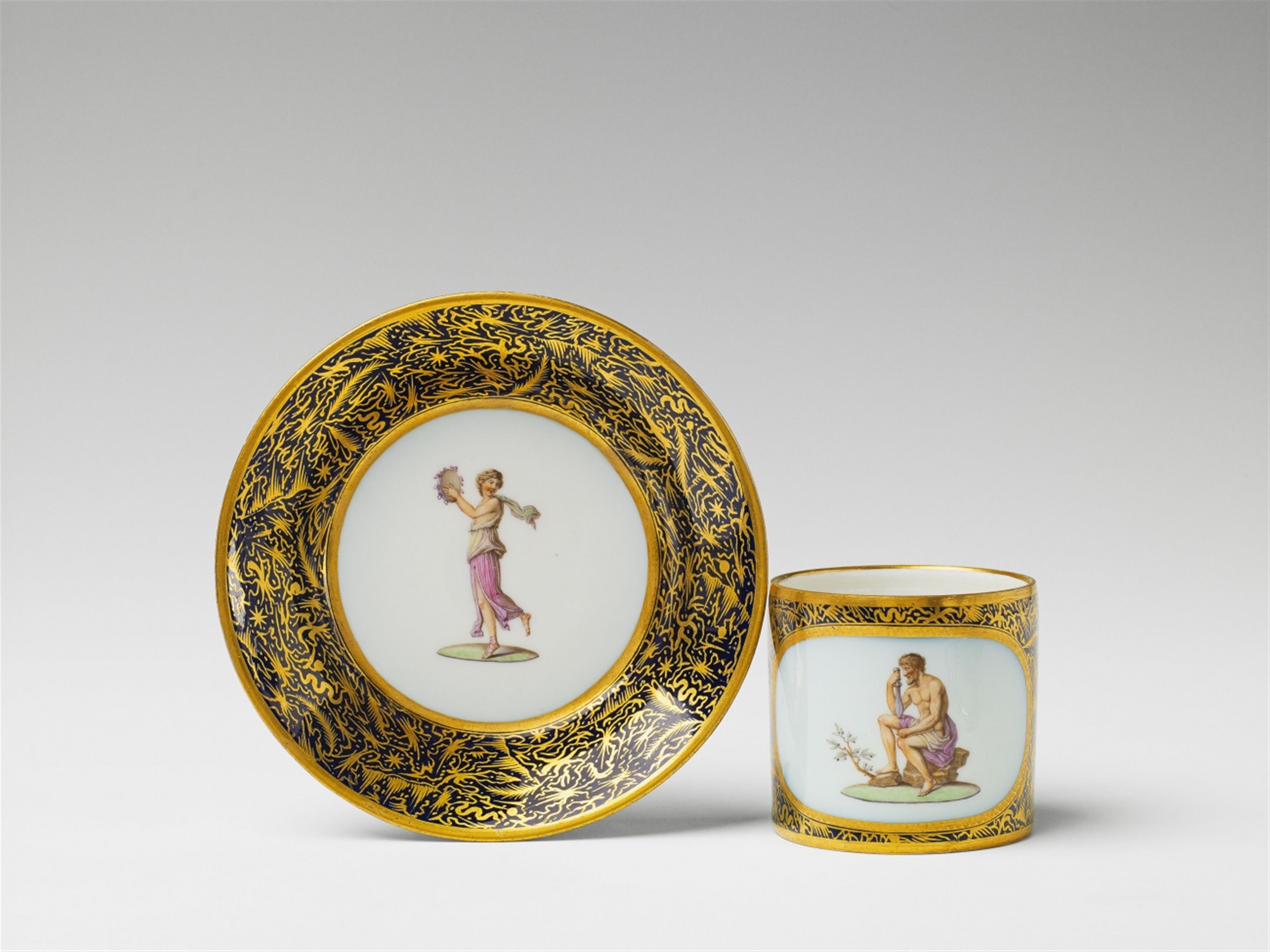 A Berlin KPM Neoclassical porcelain cup and saucer - image-1