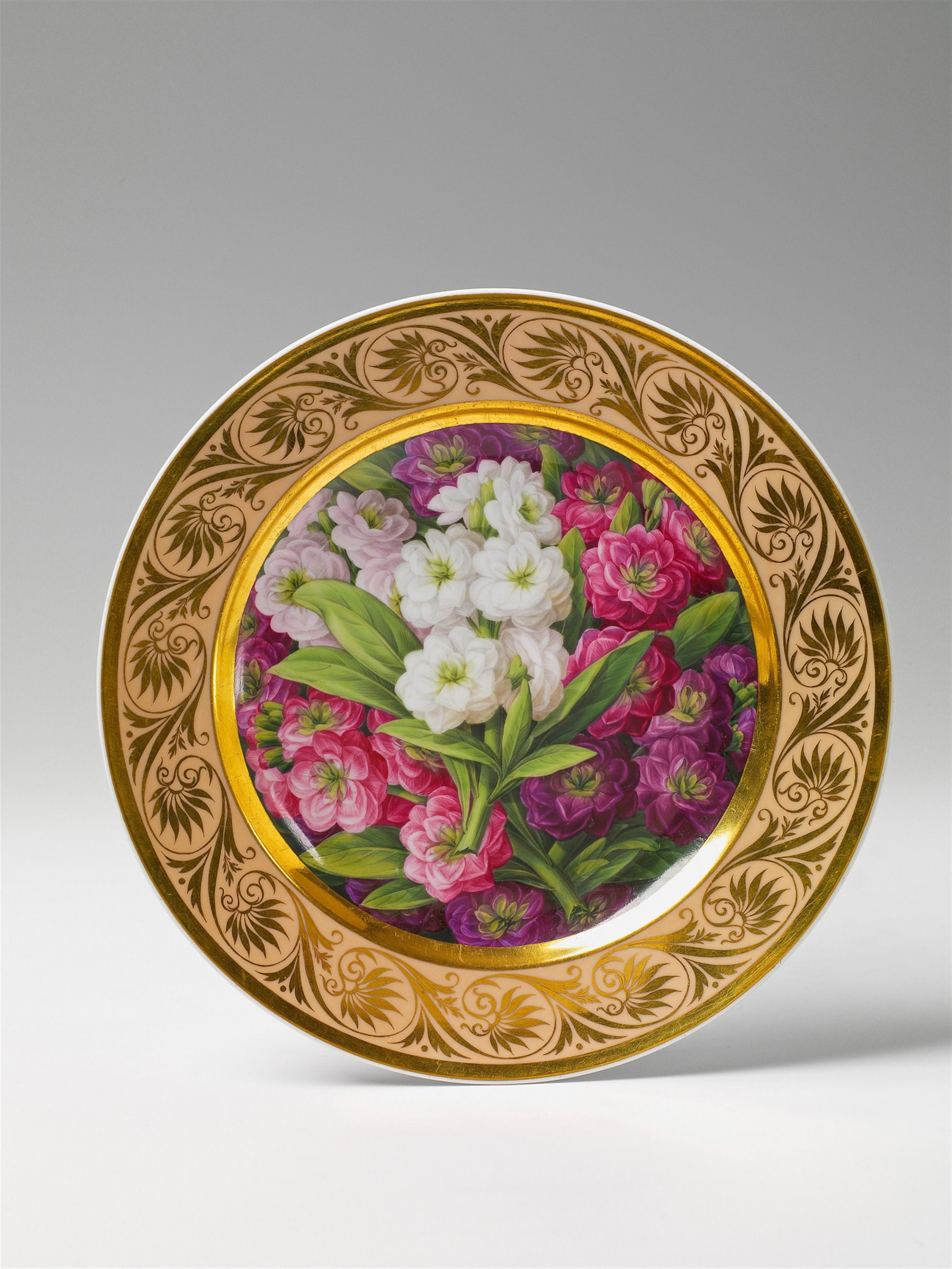 A Berlin KPM porcelain plate decorated with stocks - image-1