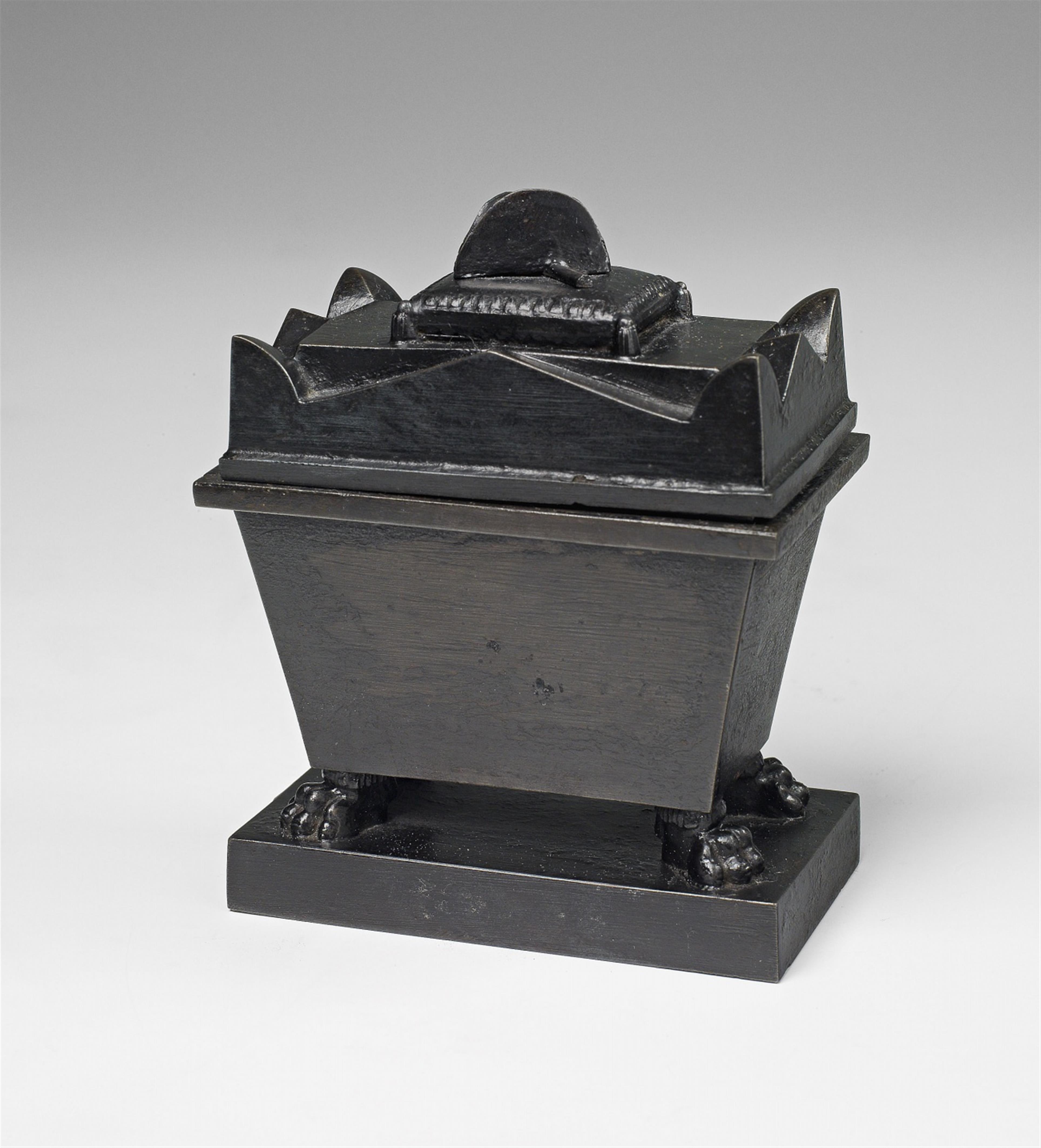 A black patinated cast iron writing set formed as Napoleon's grave - image-1