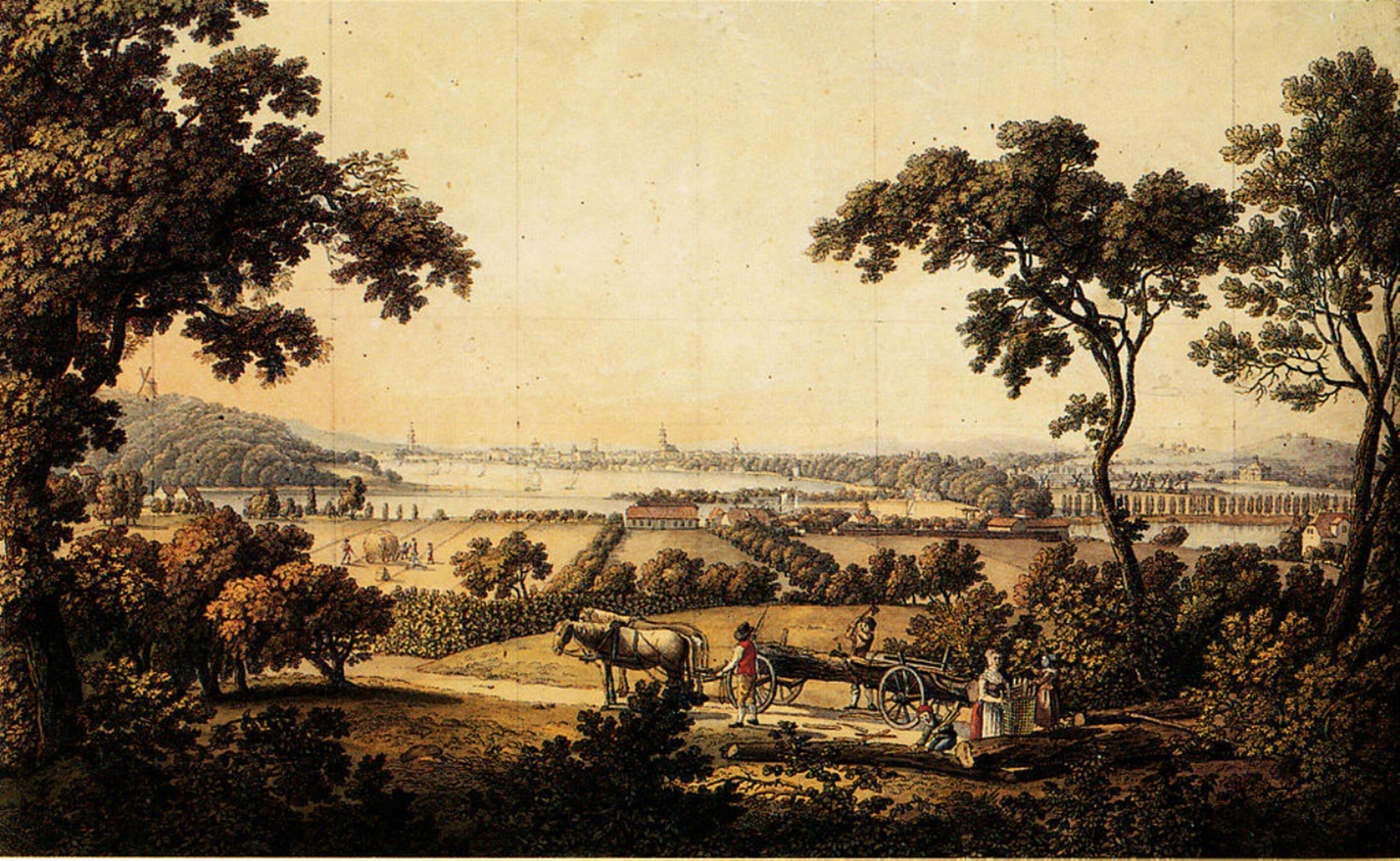 A Berlin KPM porcelain krater-form vase with a view of Potsdam - image-2