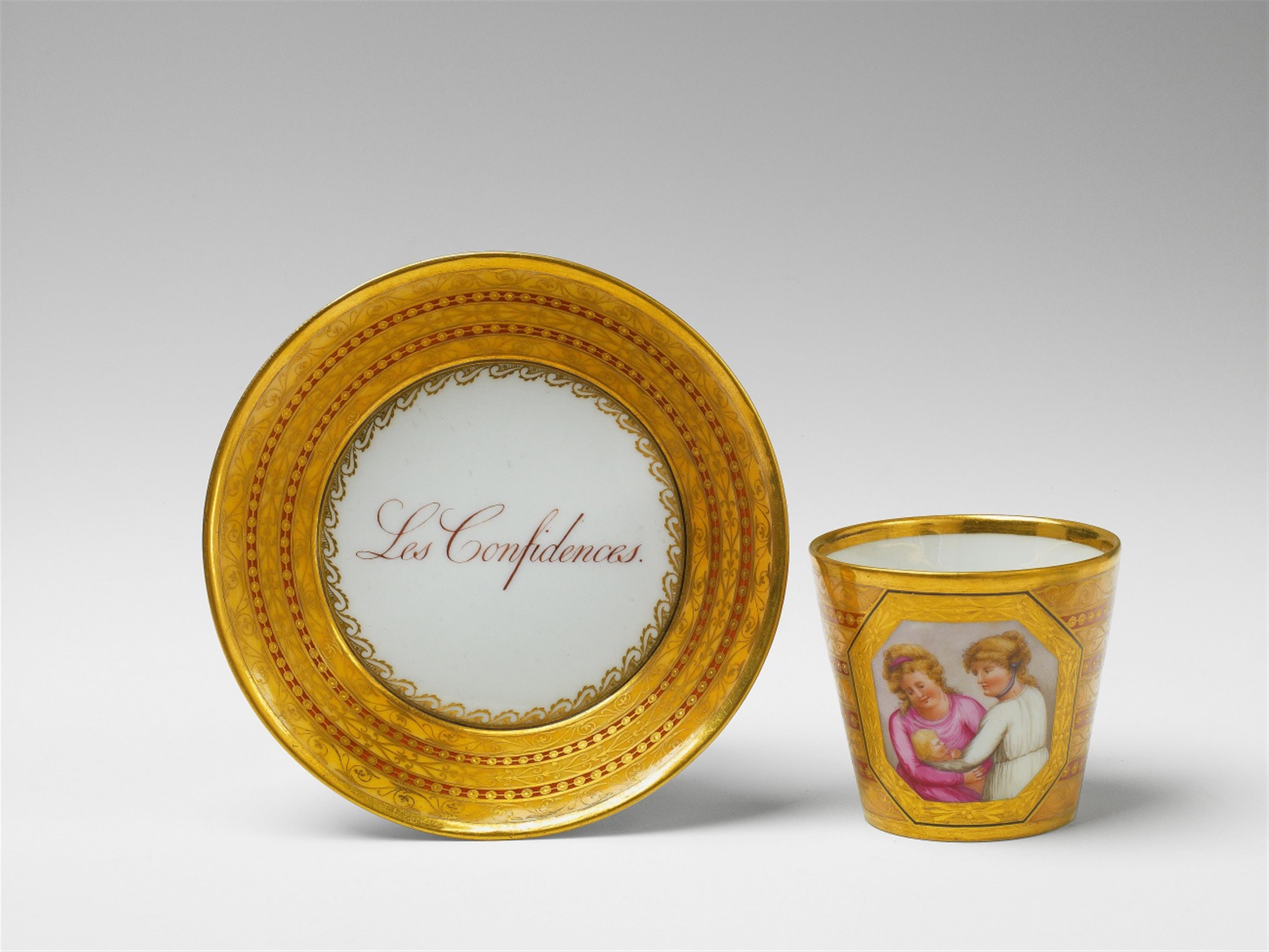 A Berlin KPM porcelain cup entitled "Les Confindences." - image-1