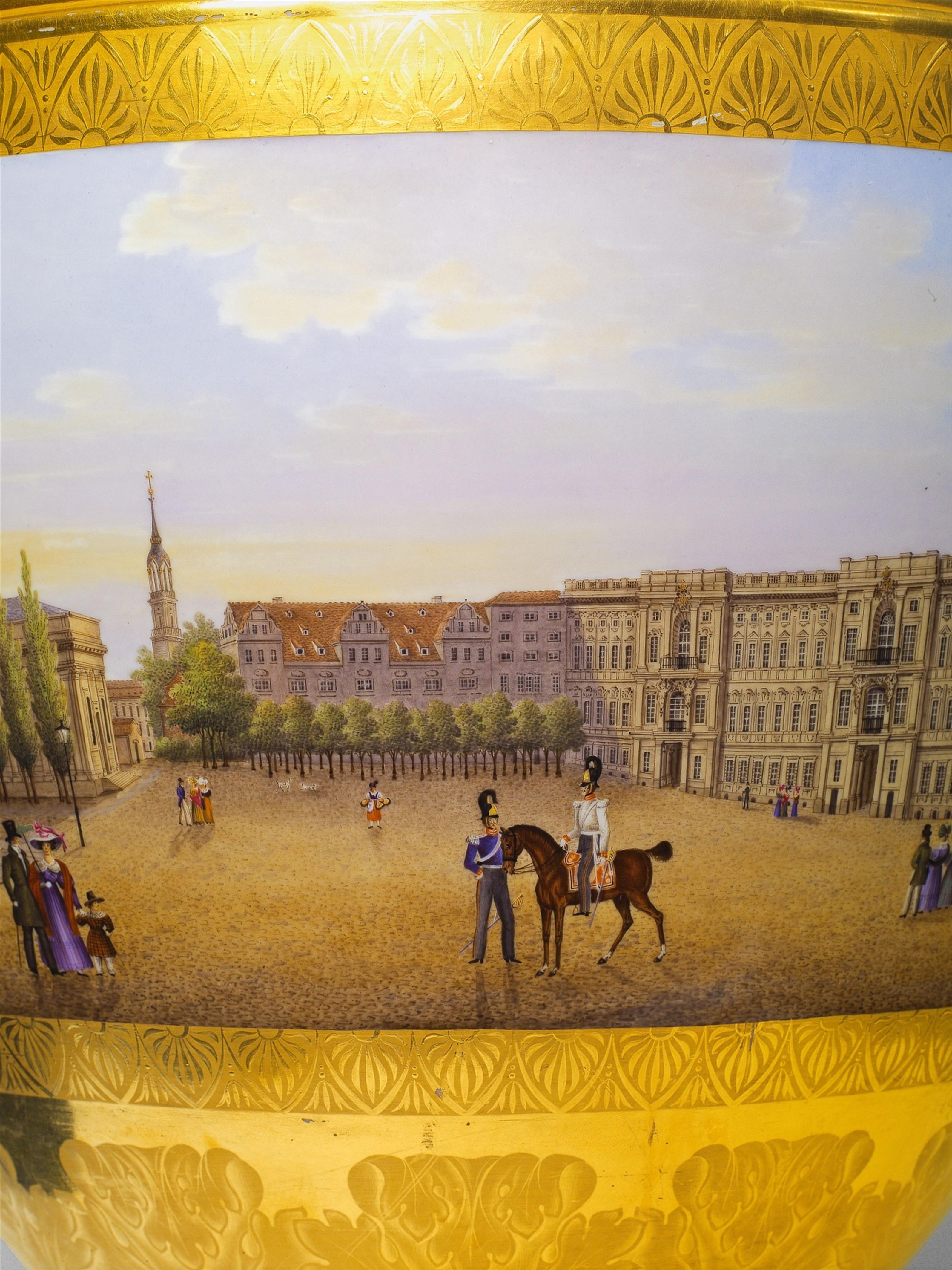 An ormolu mounted Berlin KPM porcelain vase with a view of the Lustgarten - image-2