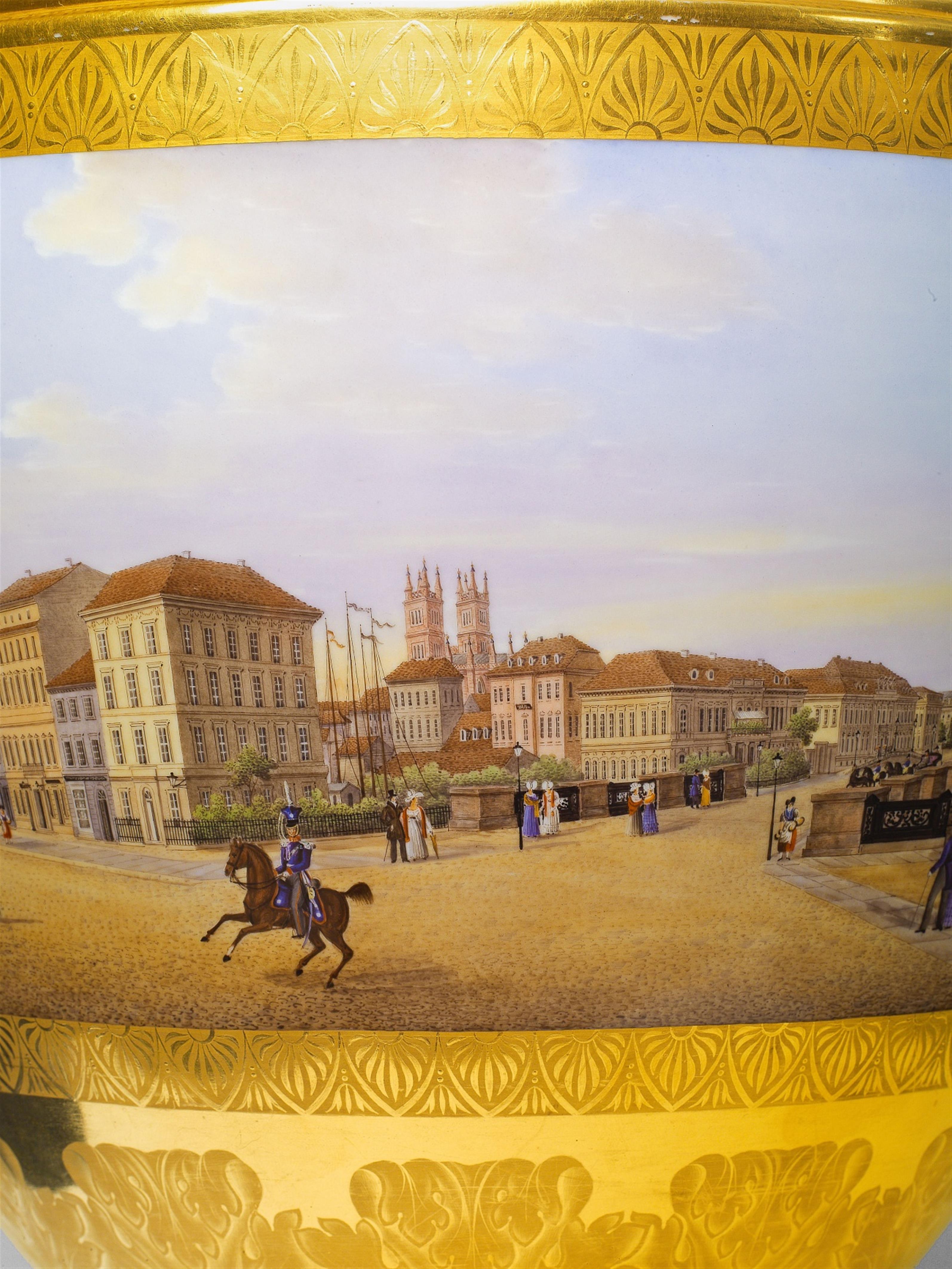 An ormolu mounted Berlin KPM porcelain vase with a view of the Lustgarten - image-4