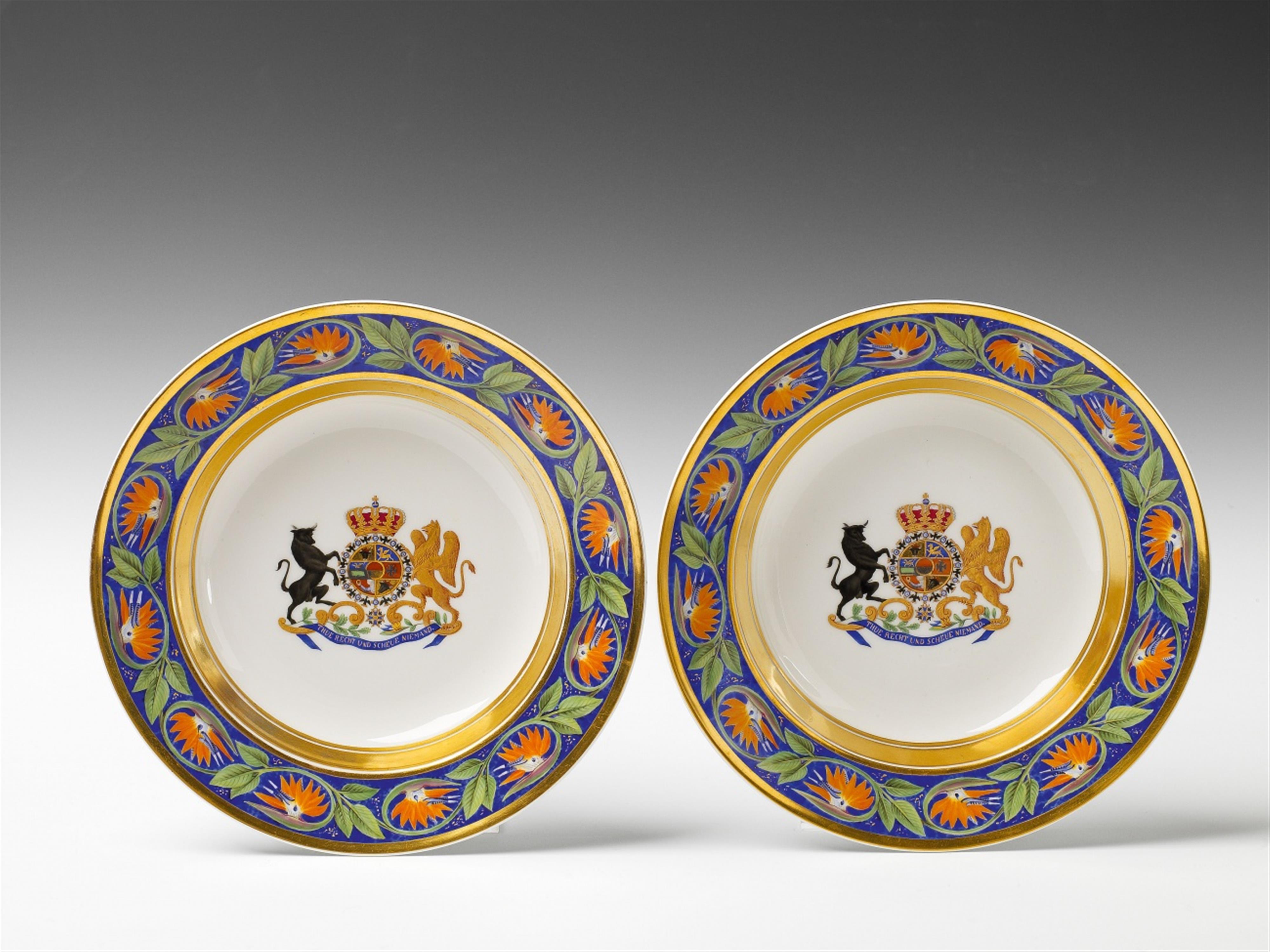 Two Berlin KPM porcelain armorial plates - image-1