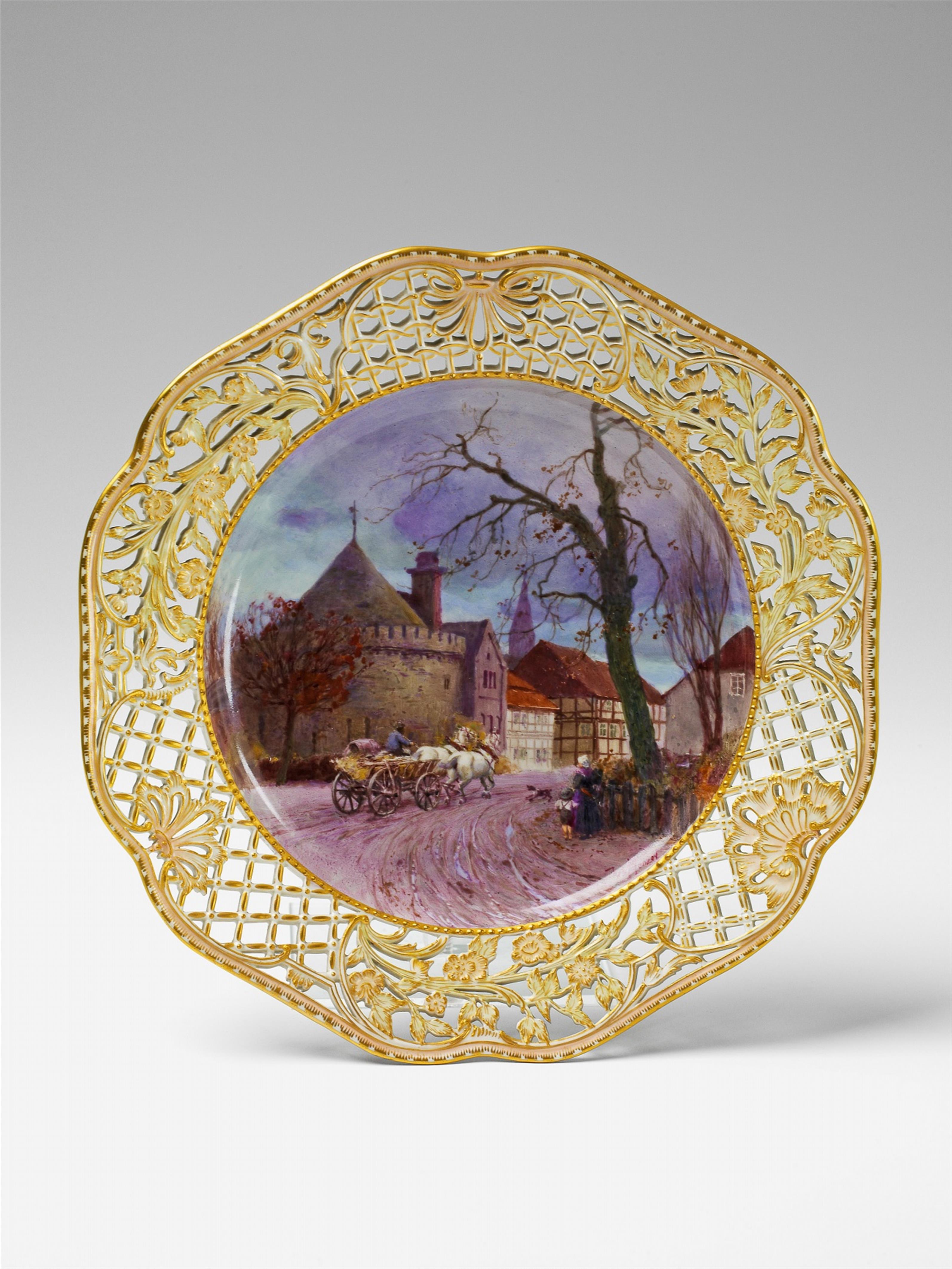 A Berlin KPM porcelain plate with a view of Northeim - image-1