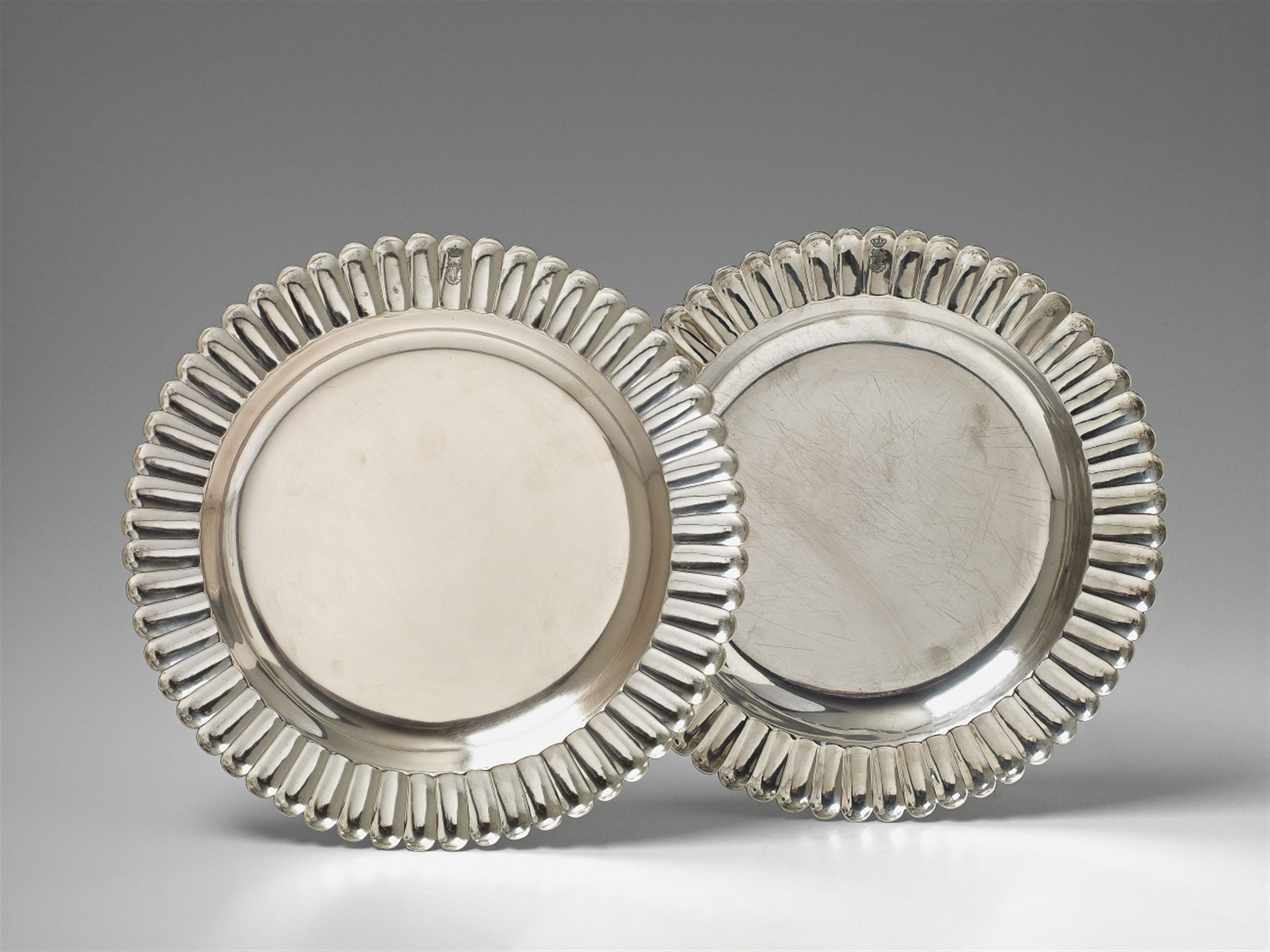 A pair of Schwerin silver officer's plates - image-1
