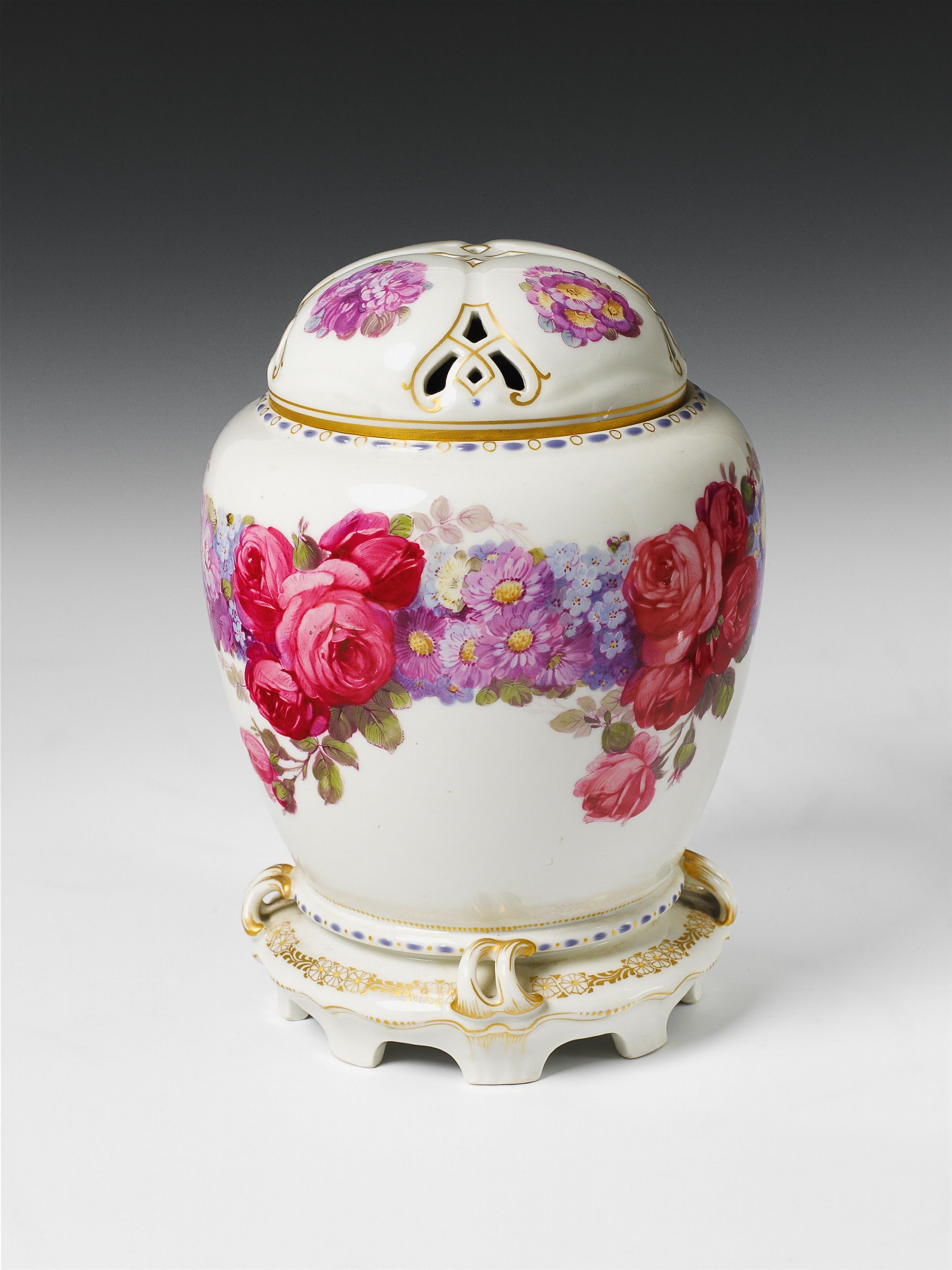 A Berlin KPM Jugendstil porcelain vase and cover. - image-2