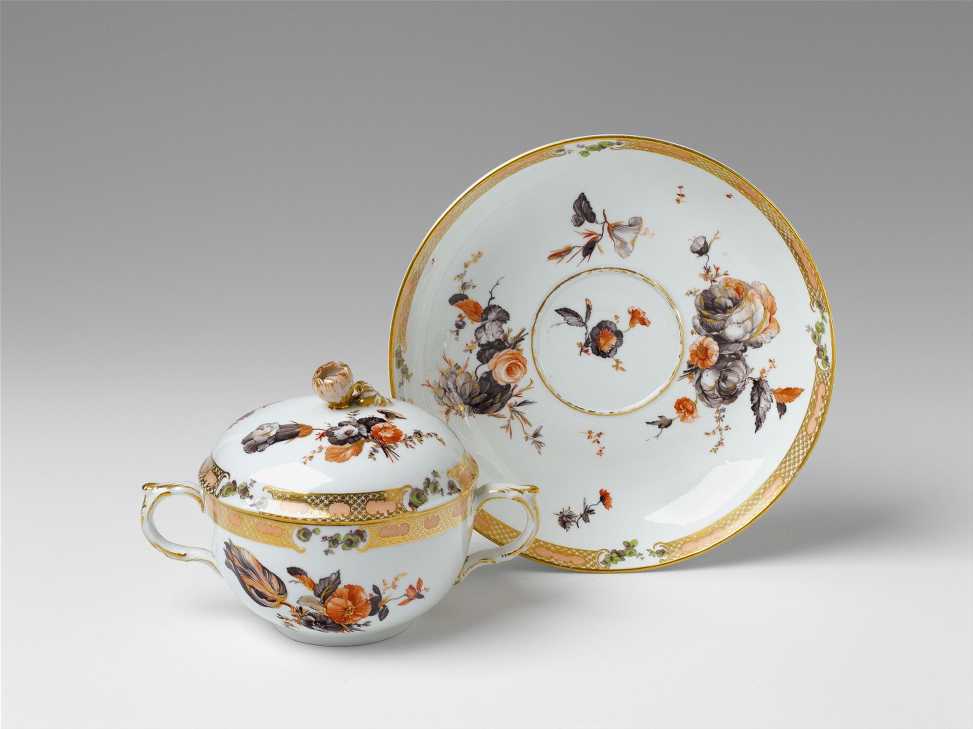 A Berlin KPM porcelain ecuelle with fine floral decor - image-1