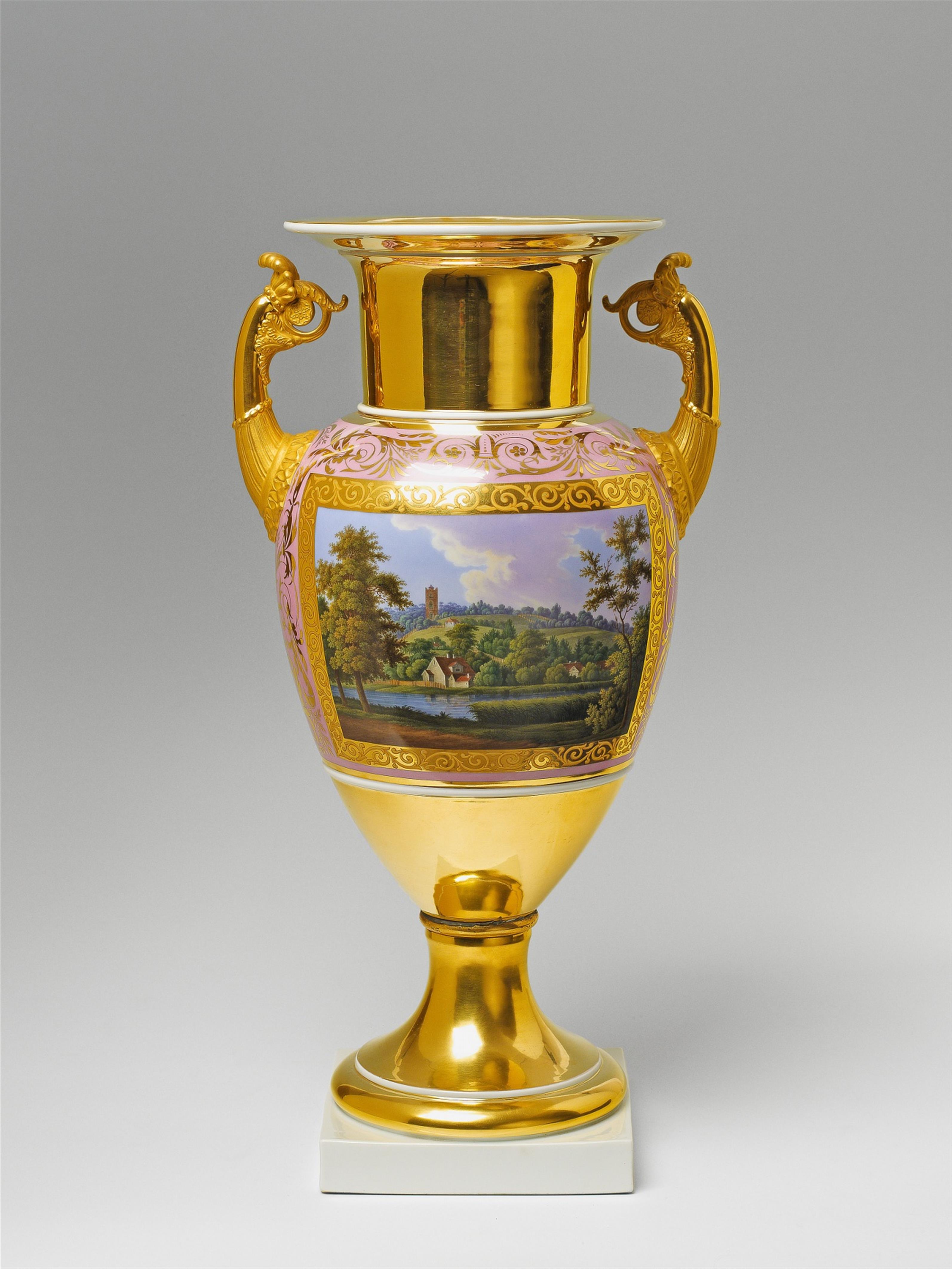 A Berlin KPM porcelain vase with views of Potsdam - image-2