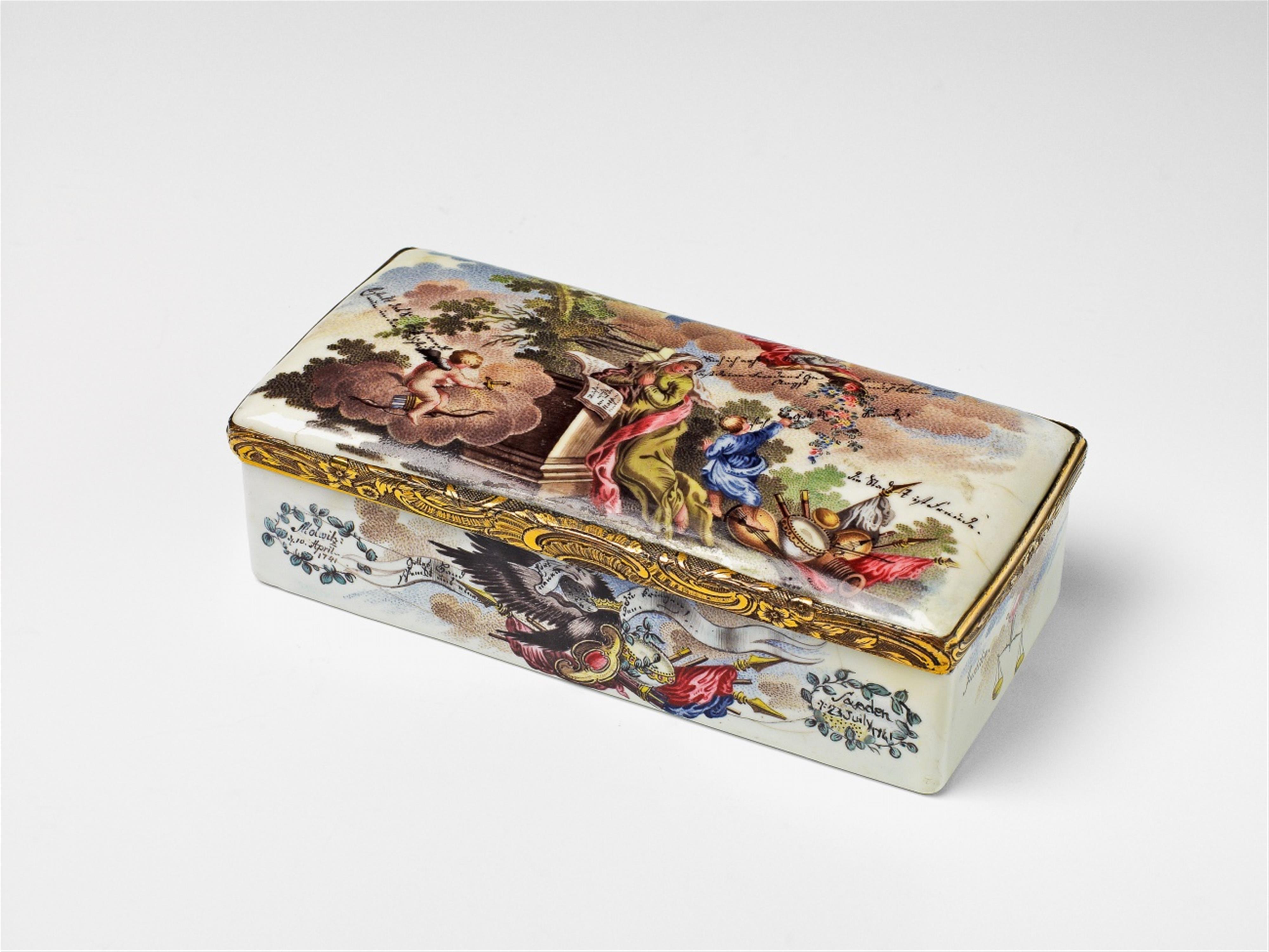 A German Frederician enamel snuff box - image-1