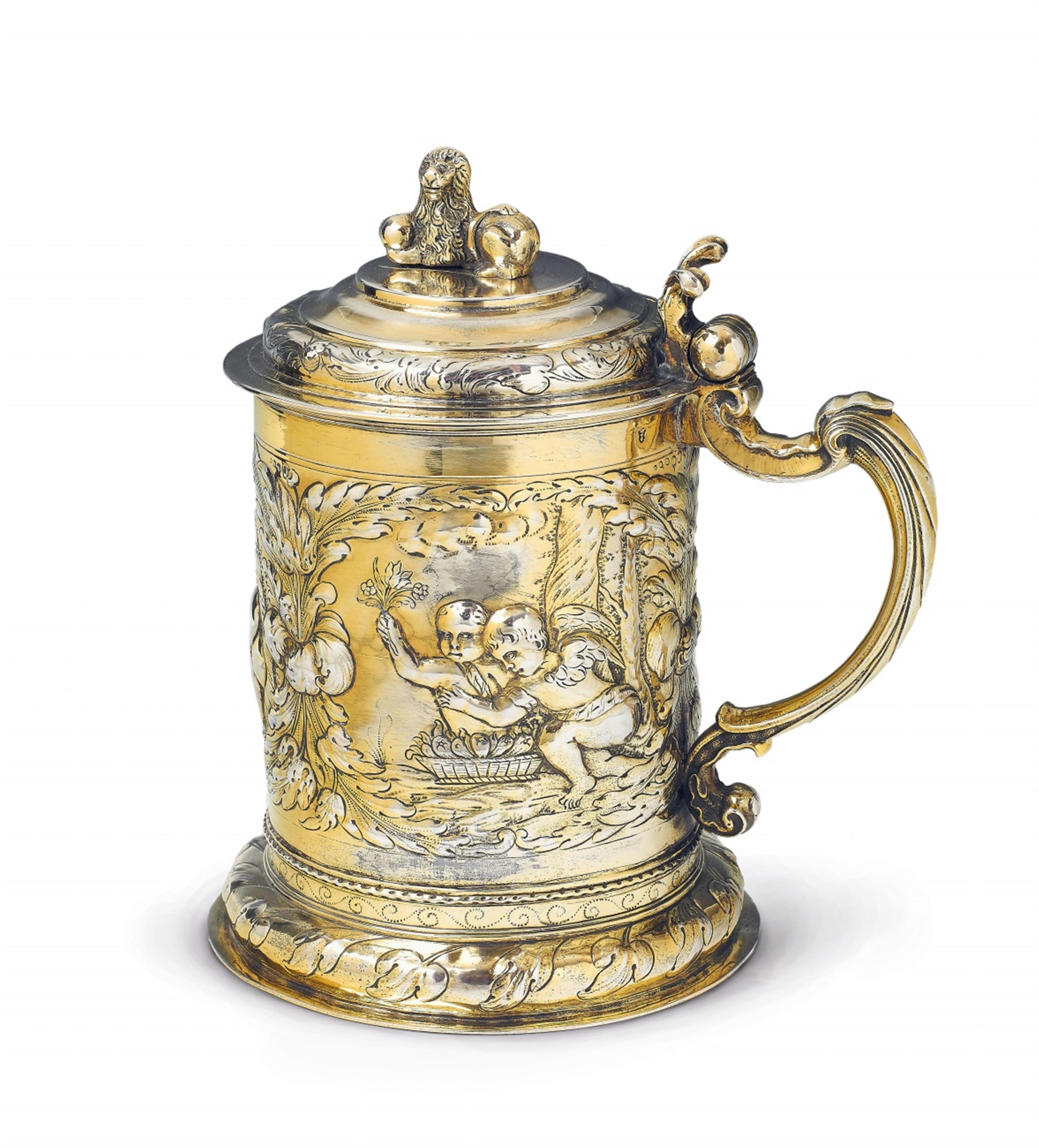 A Gdansk silver gilt tankard and cover - image-1
