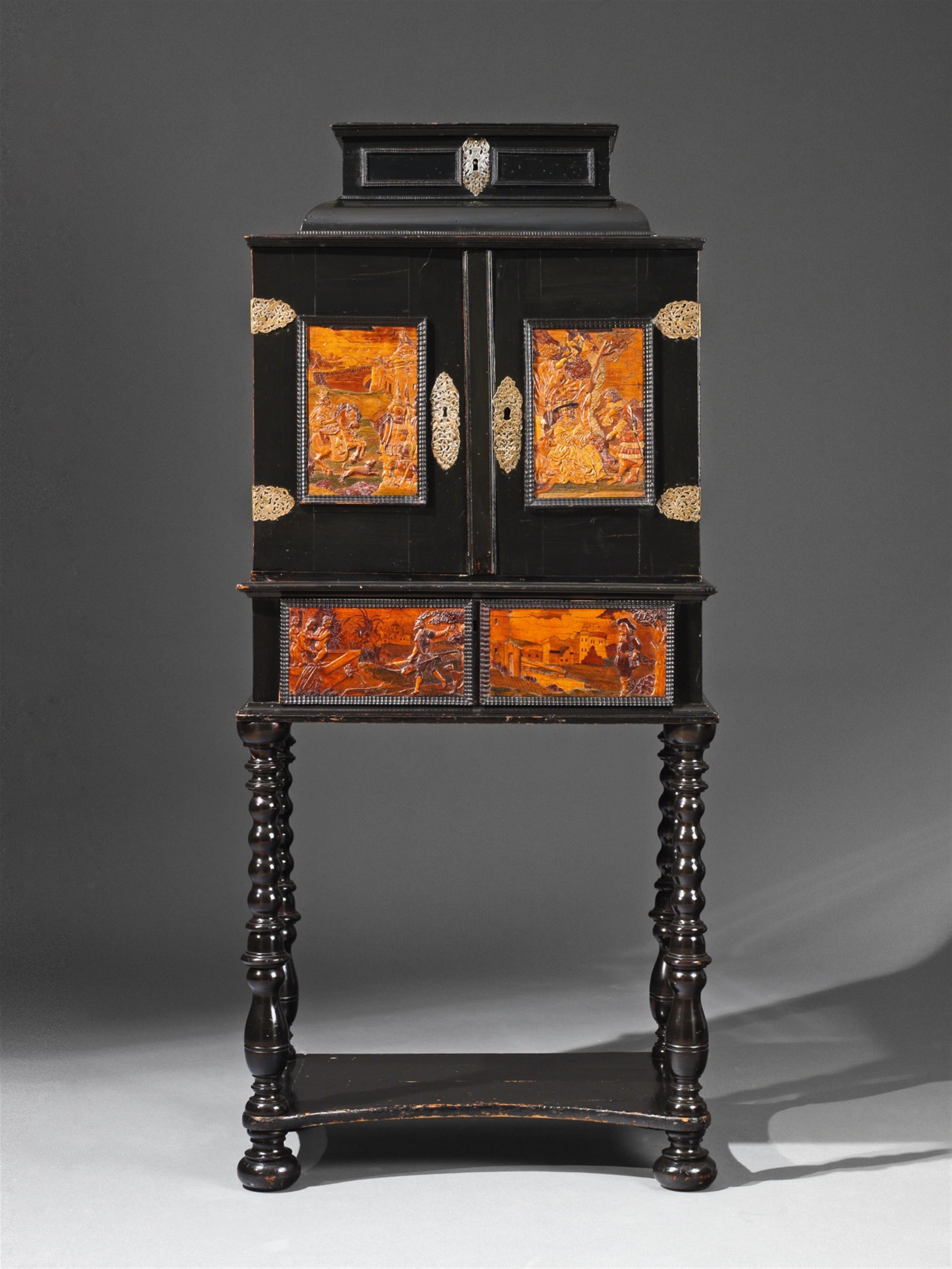 An inlaid Bohemian Eger cabinet - image-1