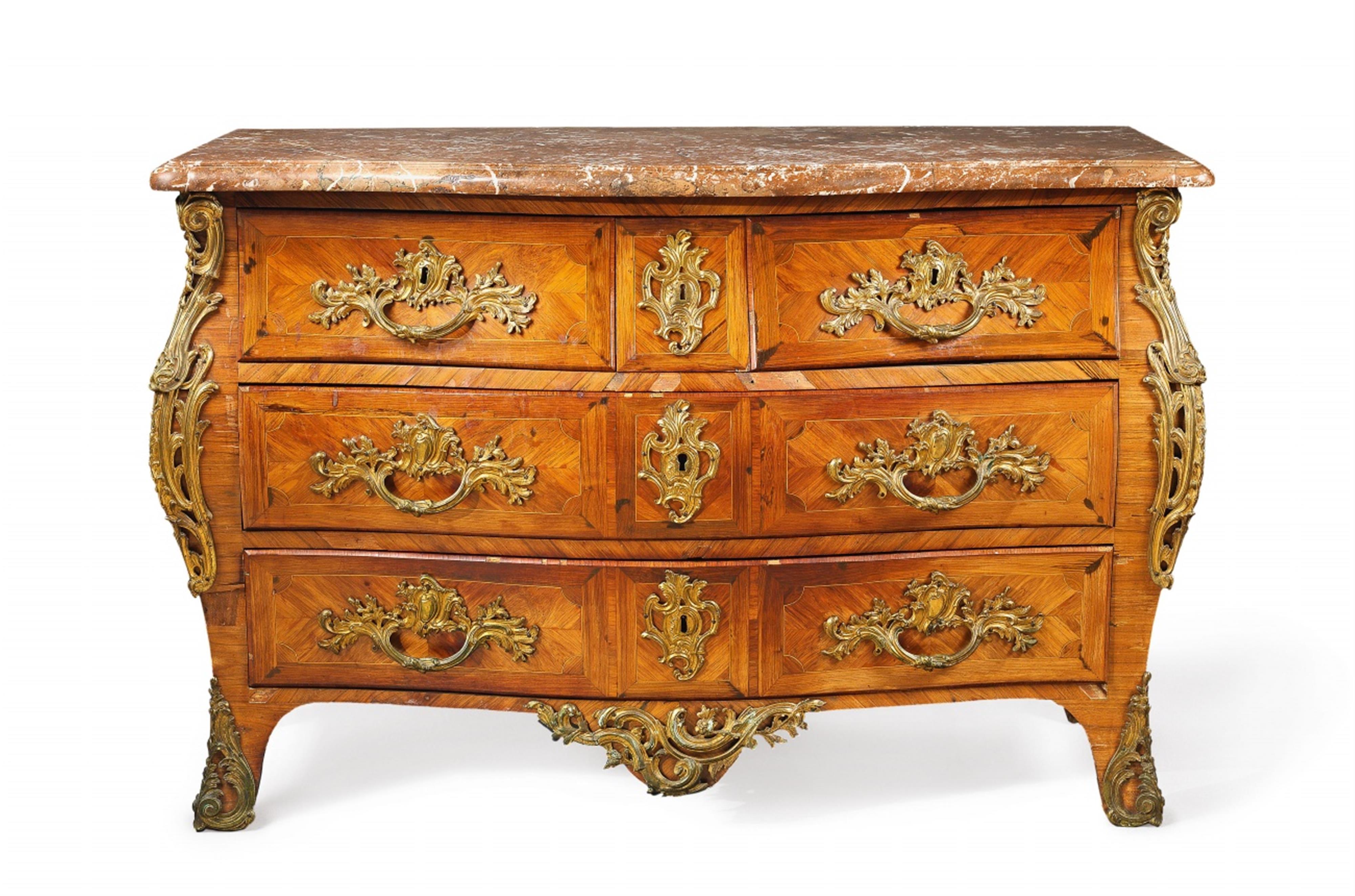 A French Louis XV ormolu-mounted palisander chest of drawers - image-1