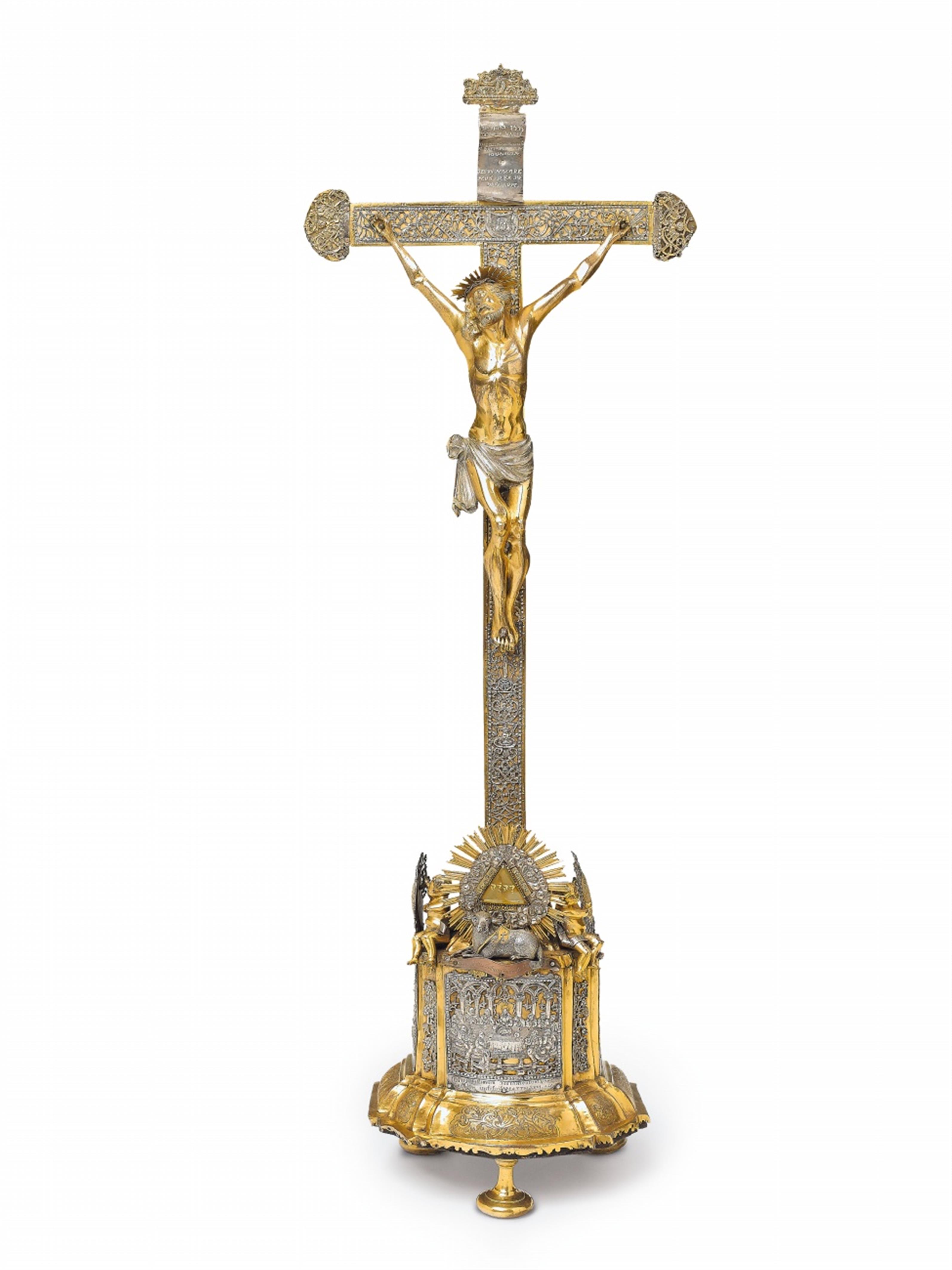 A large Liegnitz silver crucifix - image-1