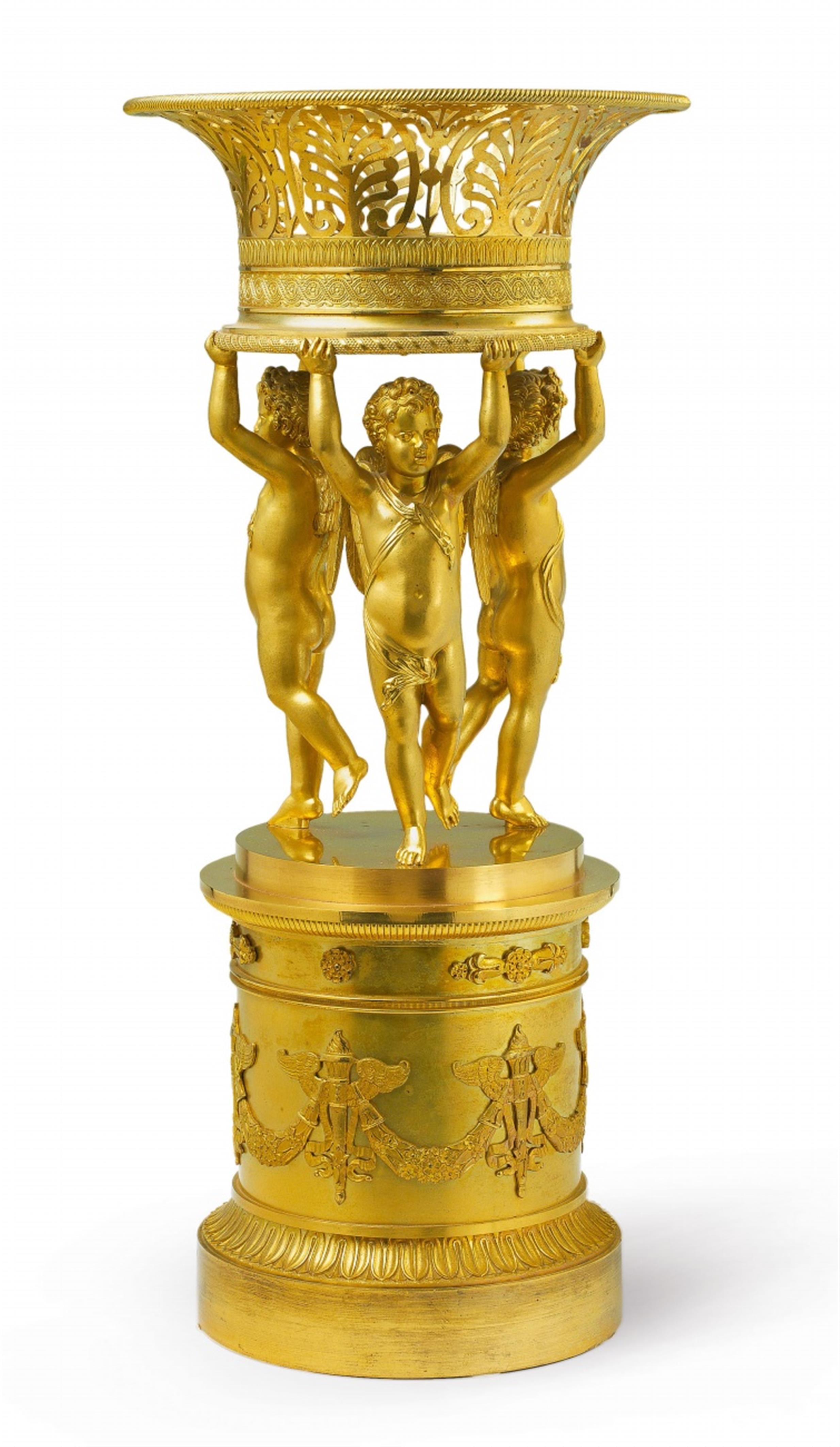 A Parisian empire gilt-bronze table centrepiece - image-1