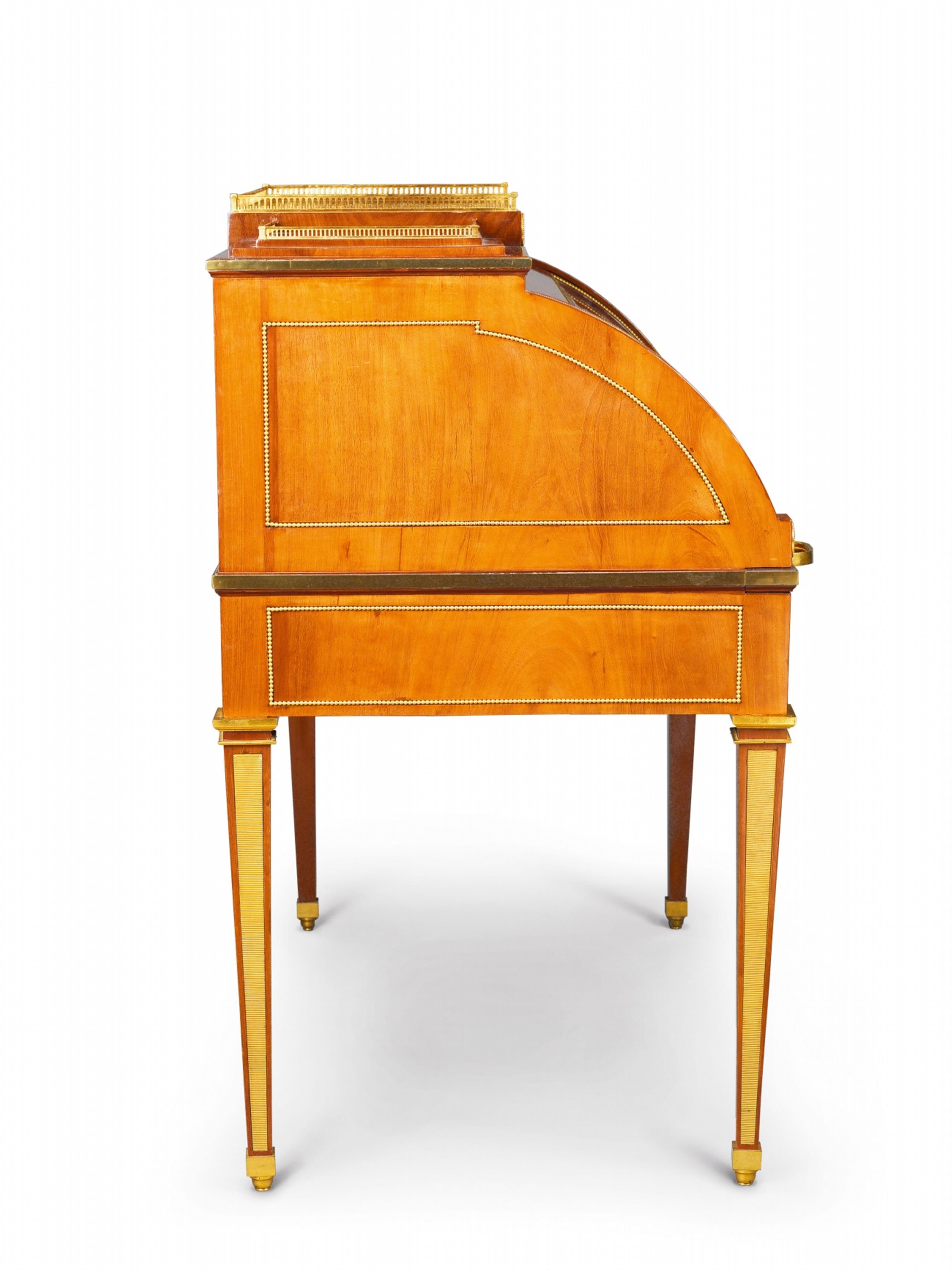 An ormolu-mounted David Roentgen mahogany cylinder bureau - image-3