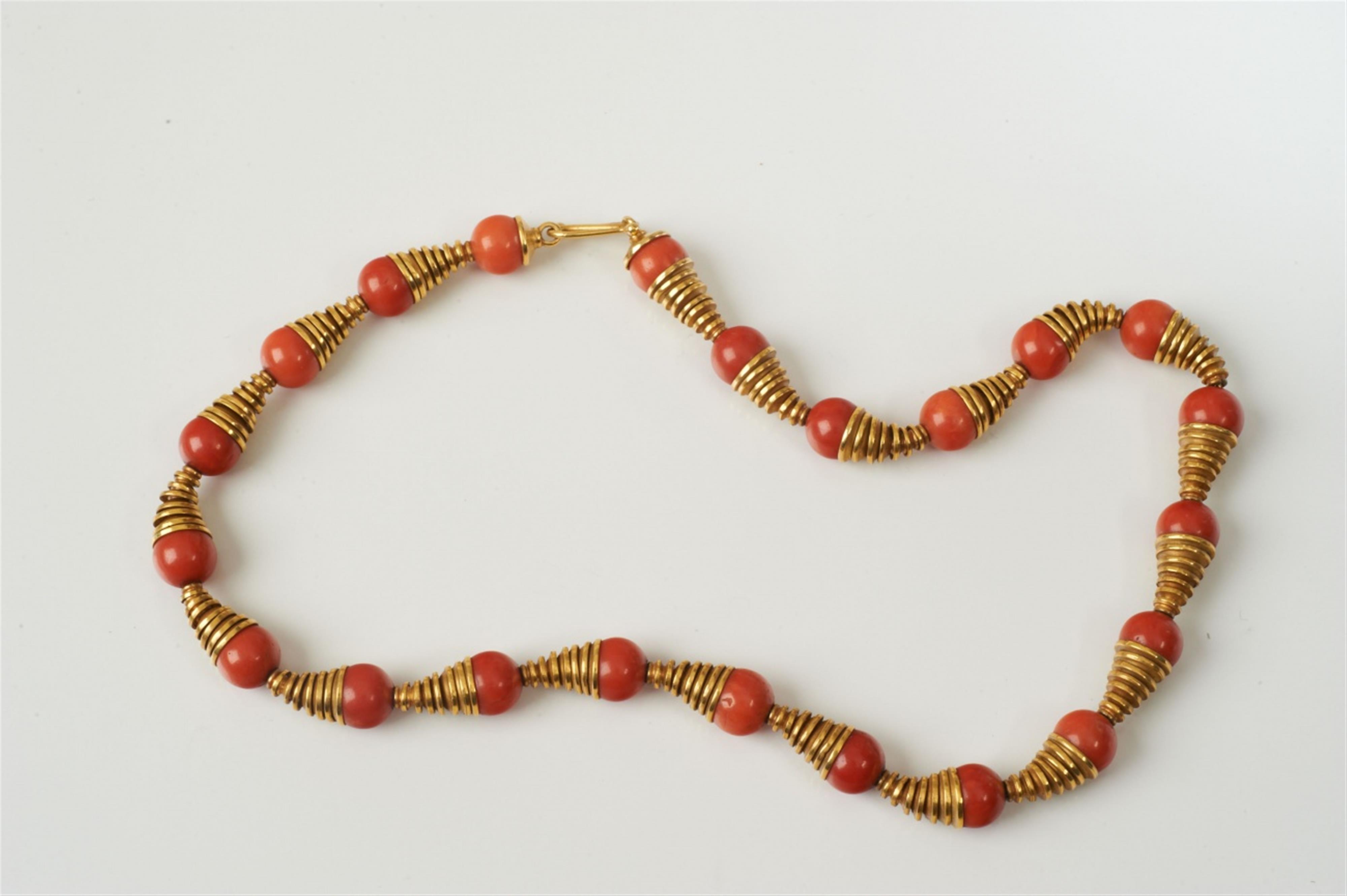 An 18k gold and coral necklace by Wilhelm Nagel, Cologne - image-1