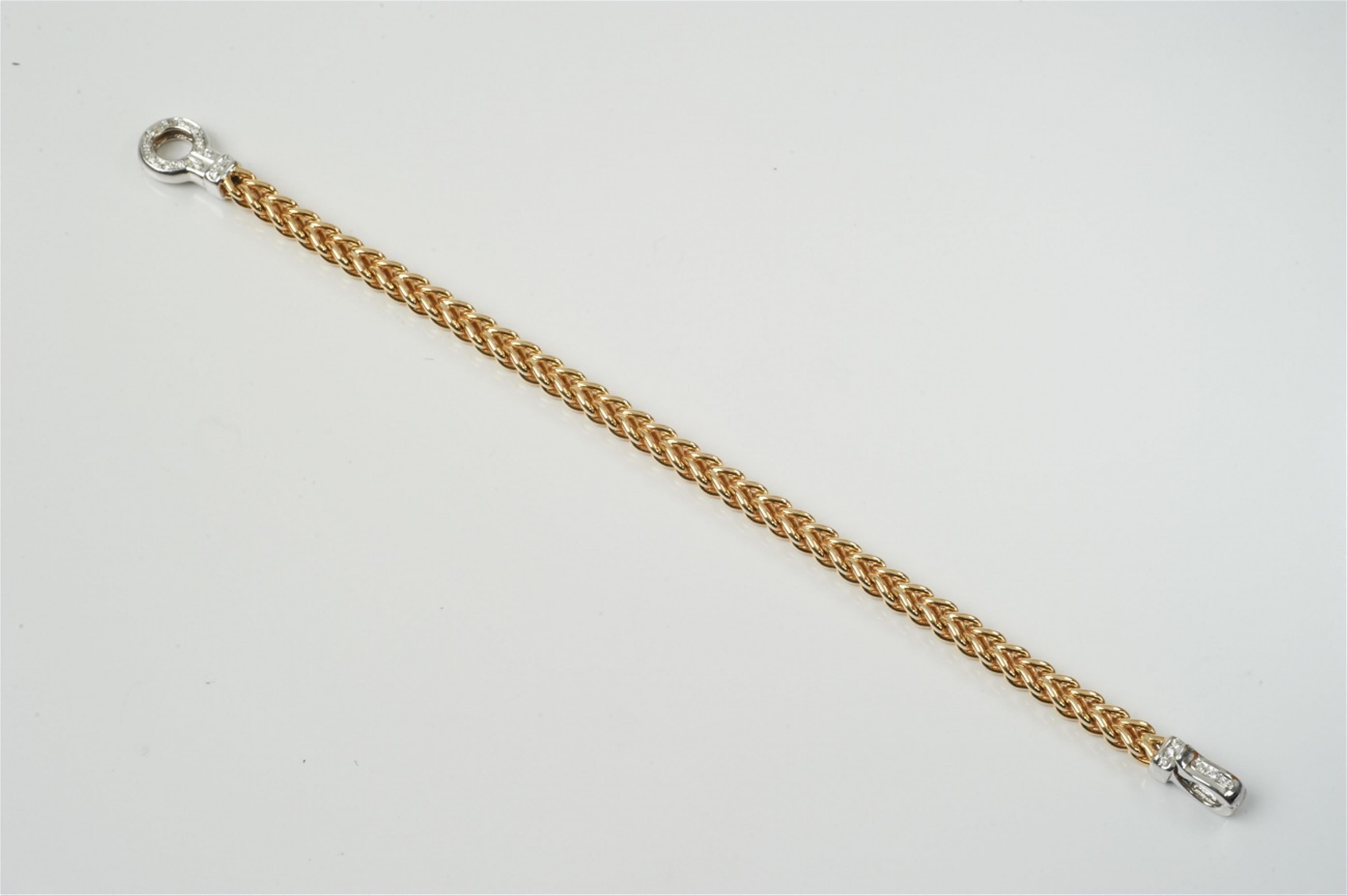 An 18k gold and diamond link bracelet - image-1