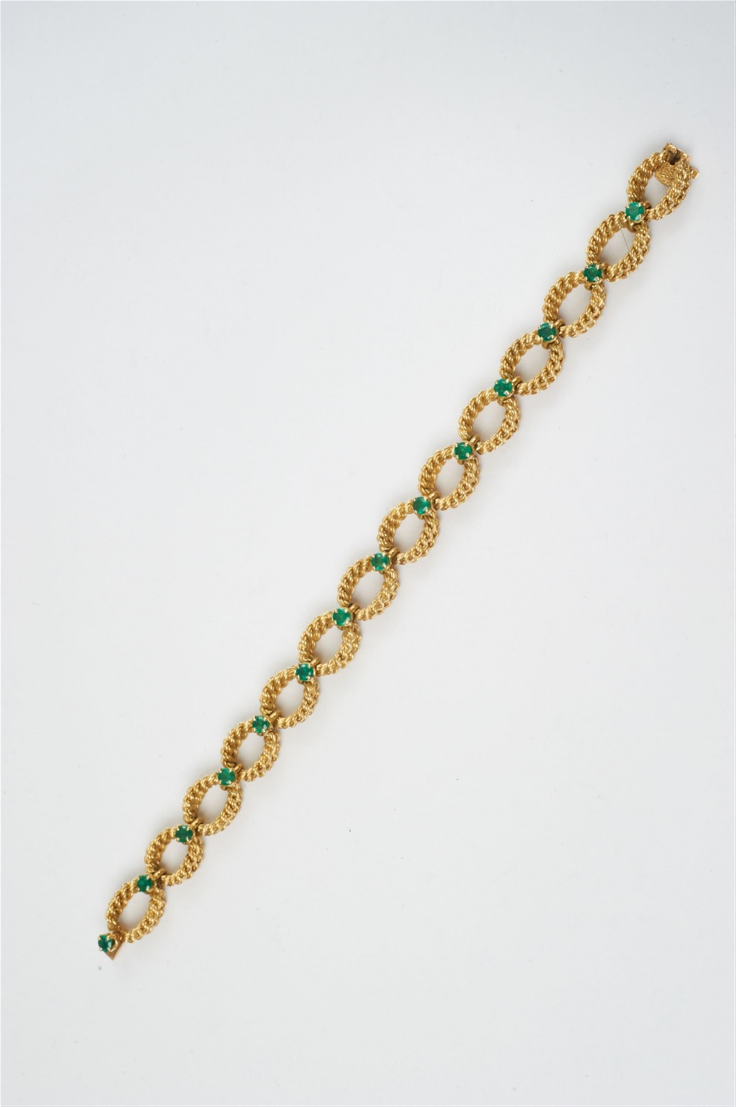 An 18k gold and emerald bracelet by Boucheron - image-1