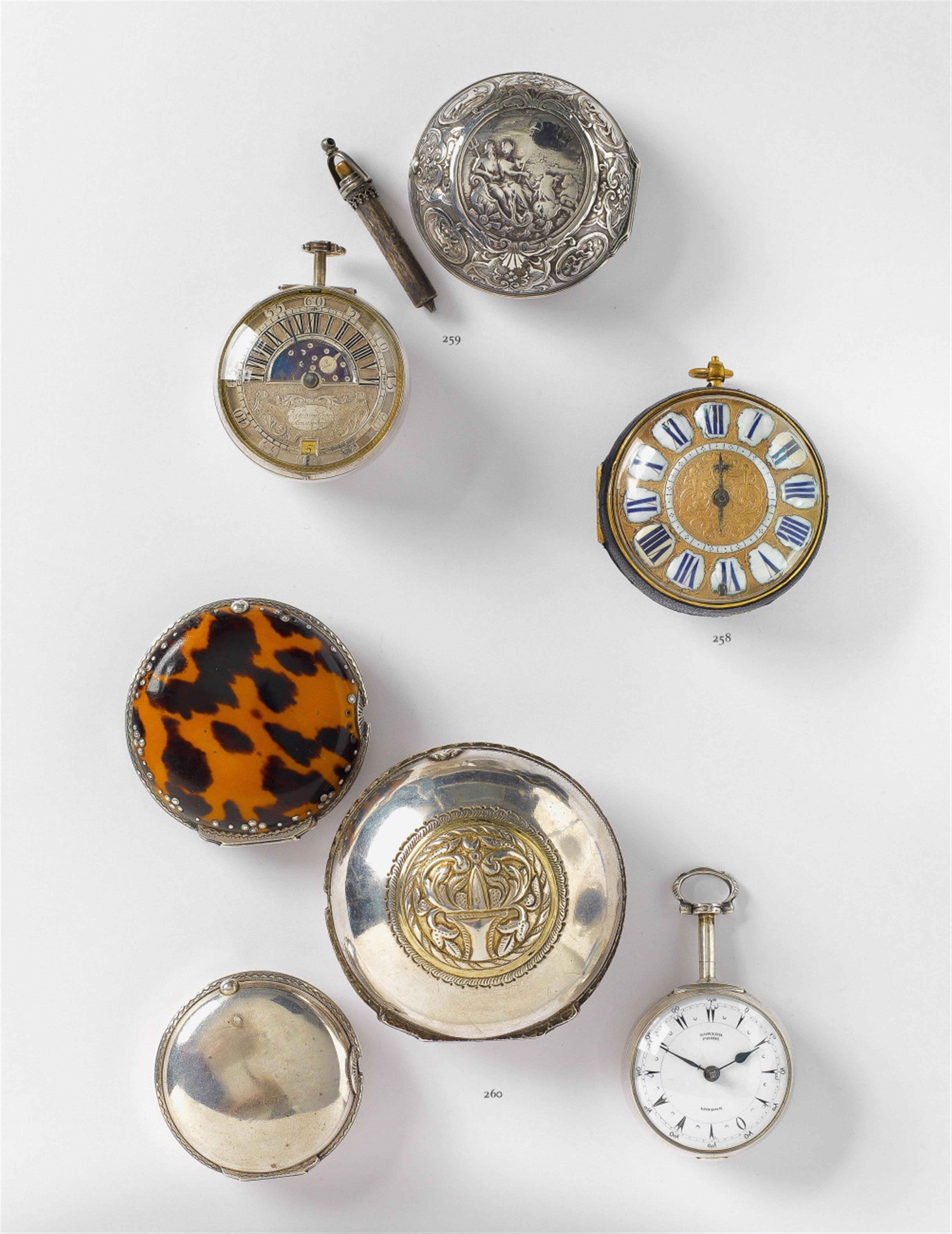 A London parcel gilt silver and tortoiseshell three case openface pocketwatch made for the Ottoman market with verge escapement - image-1