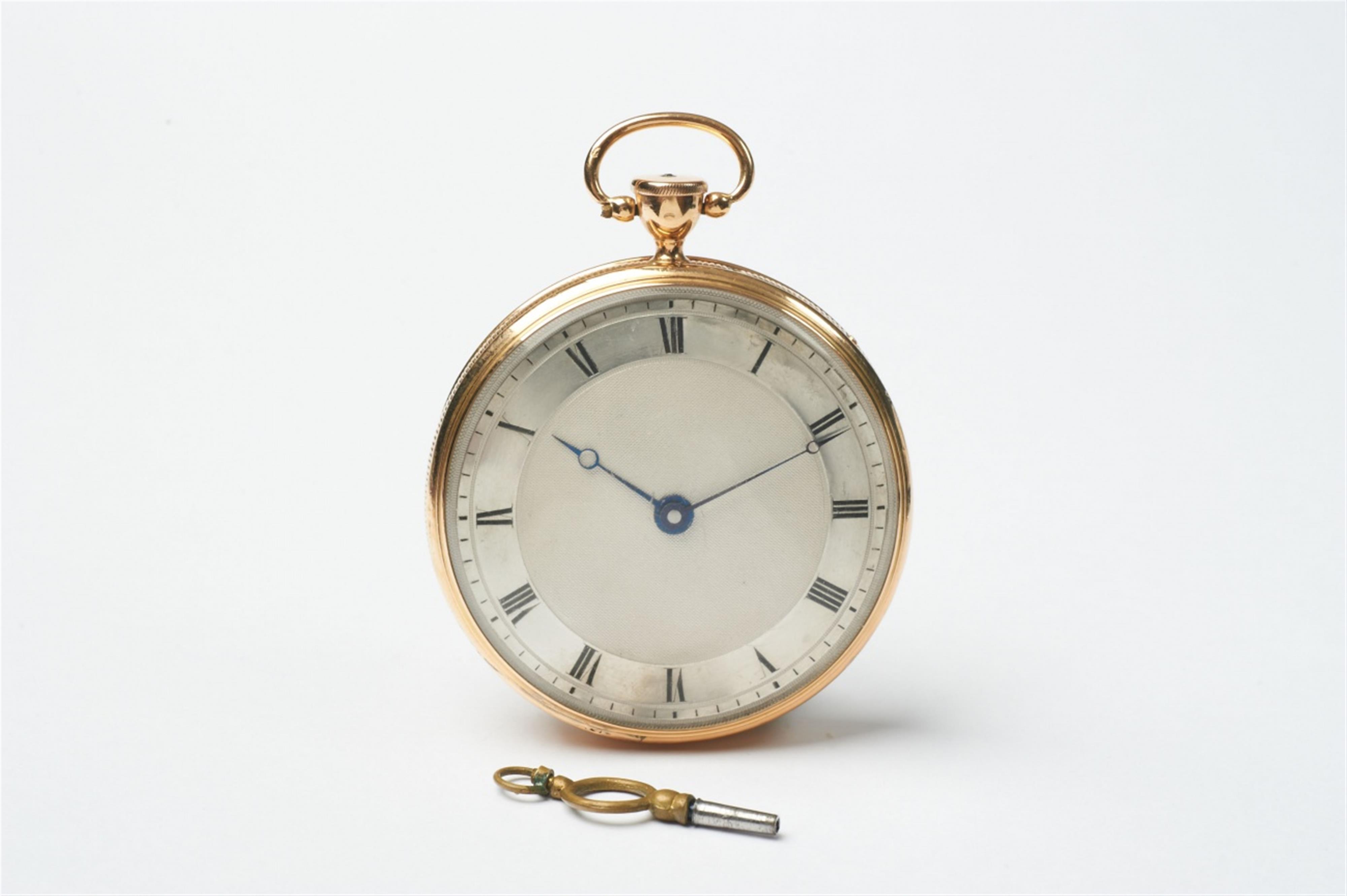 A rare Suisse 18k gold openface musical pocketwatch with cylinder movement and repetition - image-1