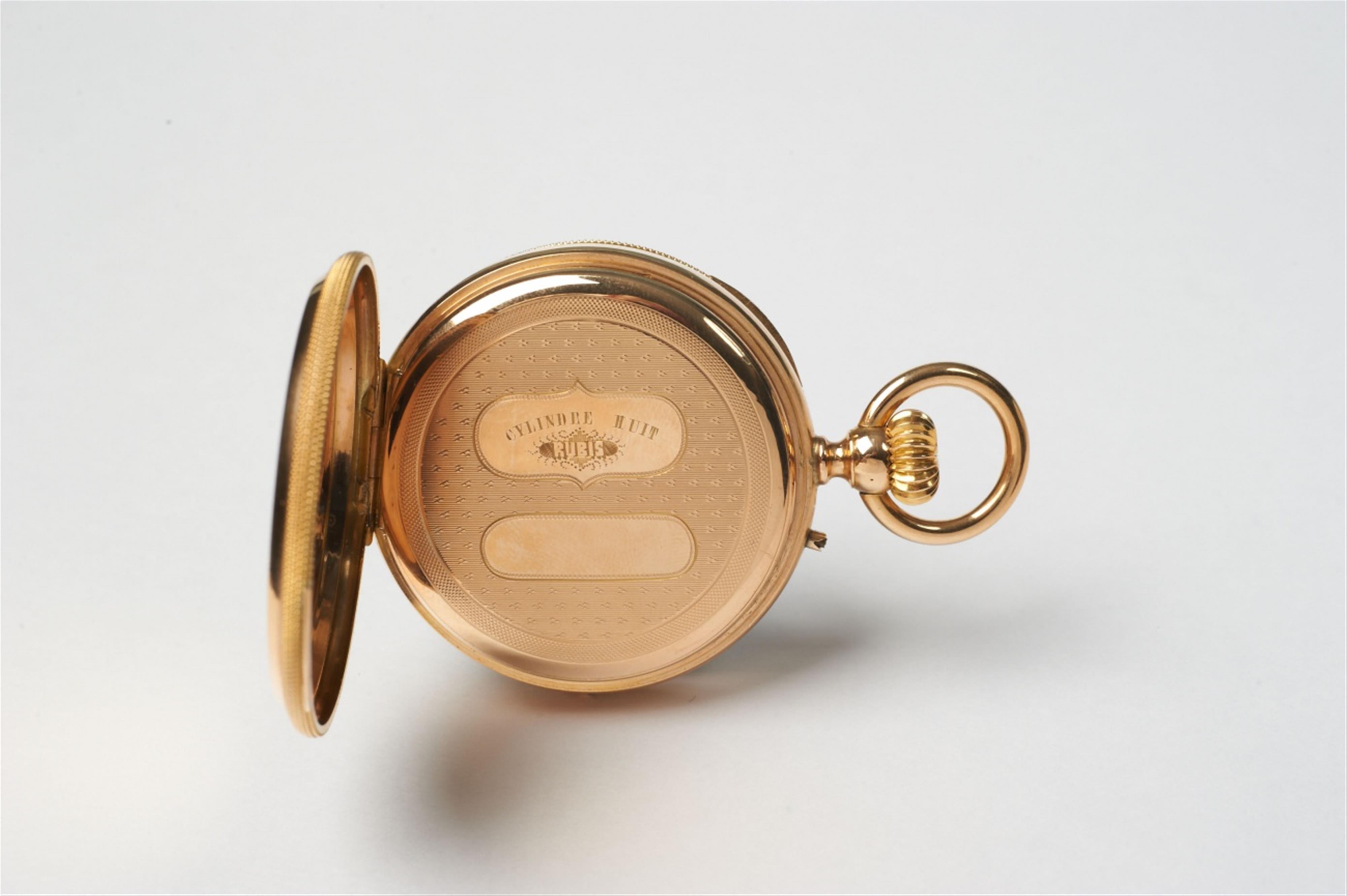 A French 18k gold openface pocketwatch with cylinder escapement - image-2