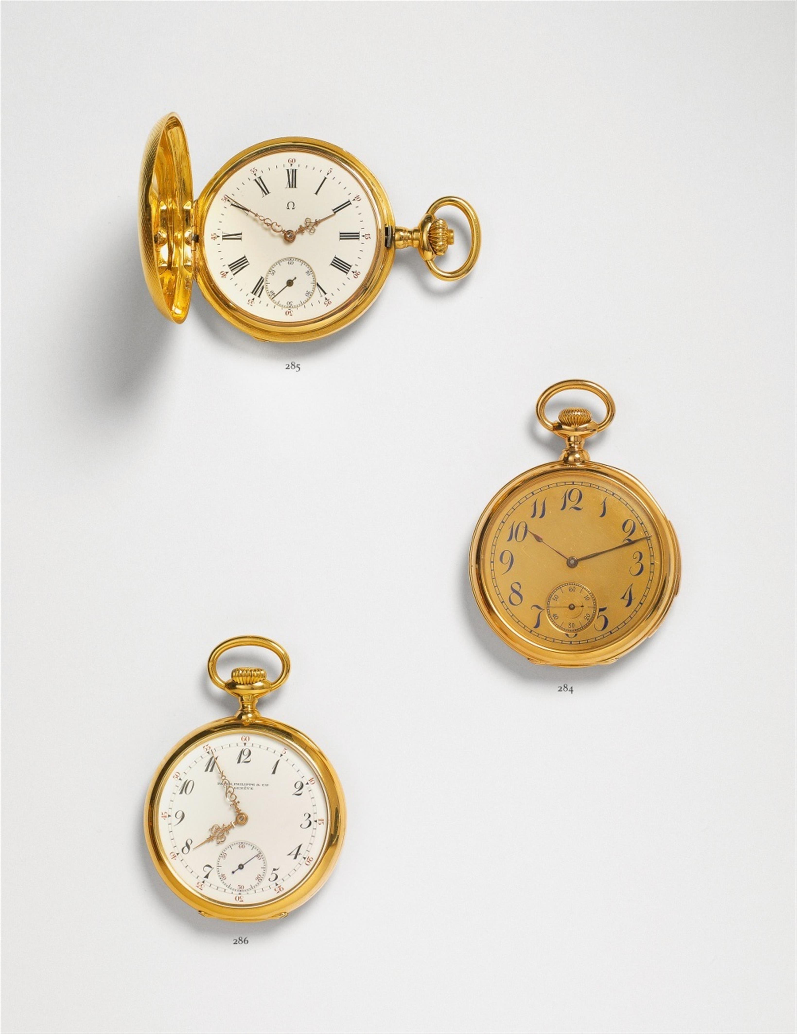 A Patek Philippe 18k gold and enamel manual winding openface pocketwatch. - image-1
