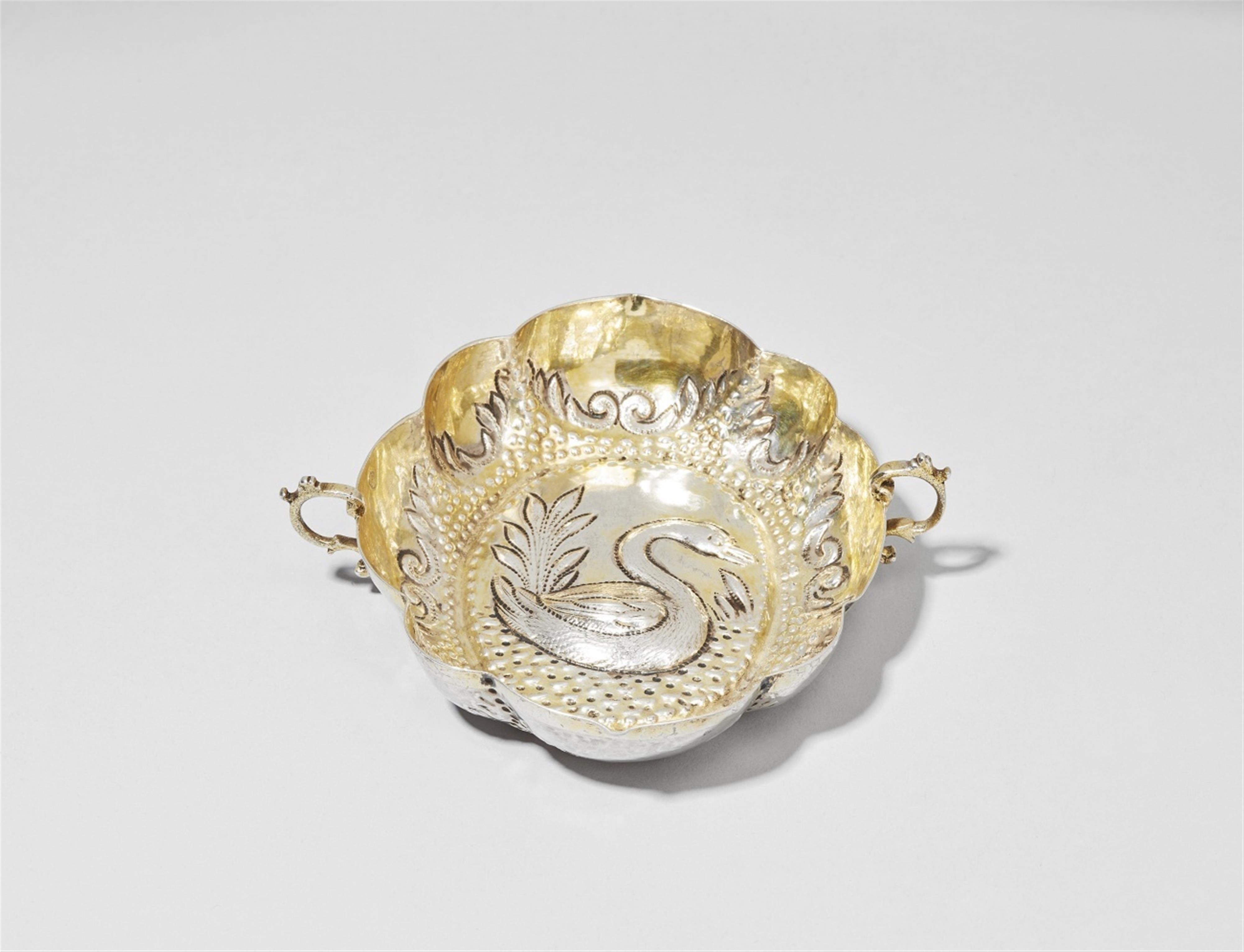 A parcel gilt Augsburg silver brandy bowl. Marks of Balthasar Haydt, 1677 - 79. - image-1