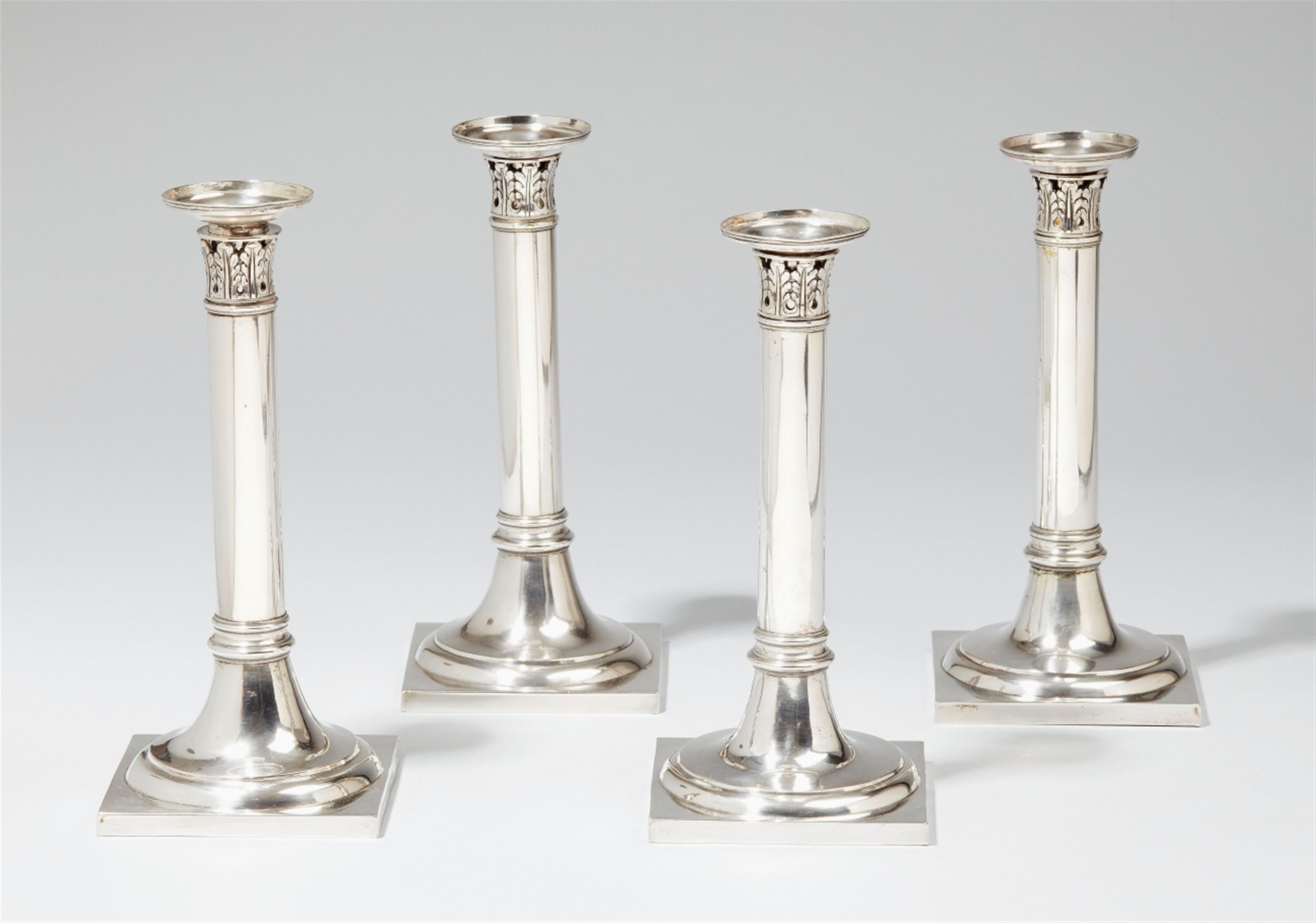 A set of four Brunswick silver candlesticks. Marks of Johan Christoph Hildebrandt, ca. 1807. - image-1
