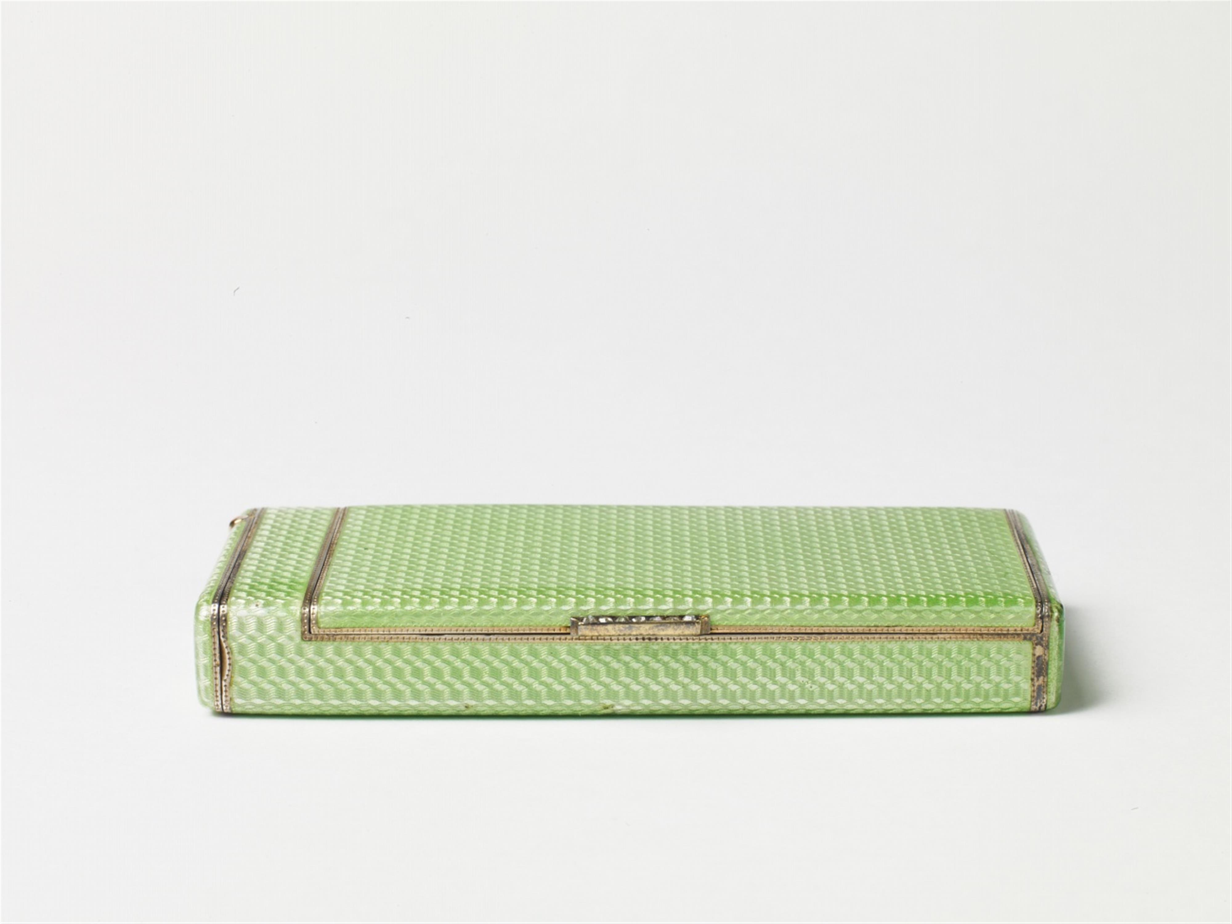 A St. Petersburg silver gilt and translucent enamel cigarette case with marks of Ivan Savelewitsch Britzin - image-1