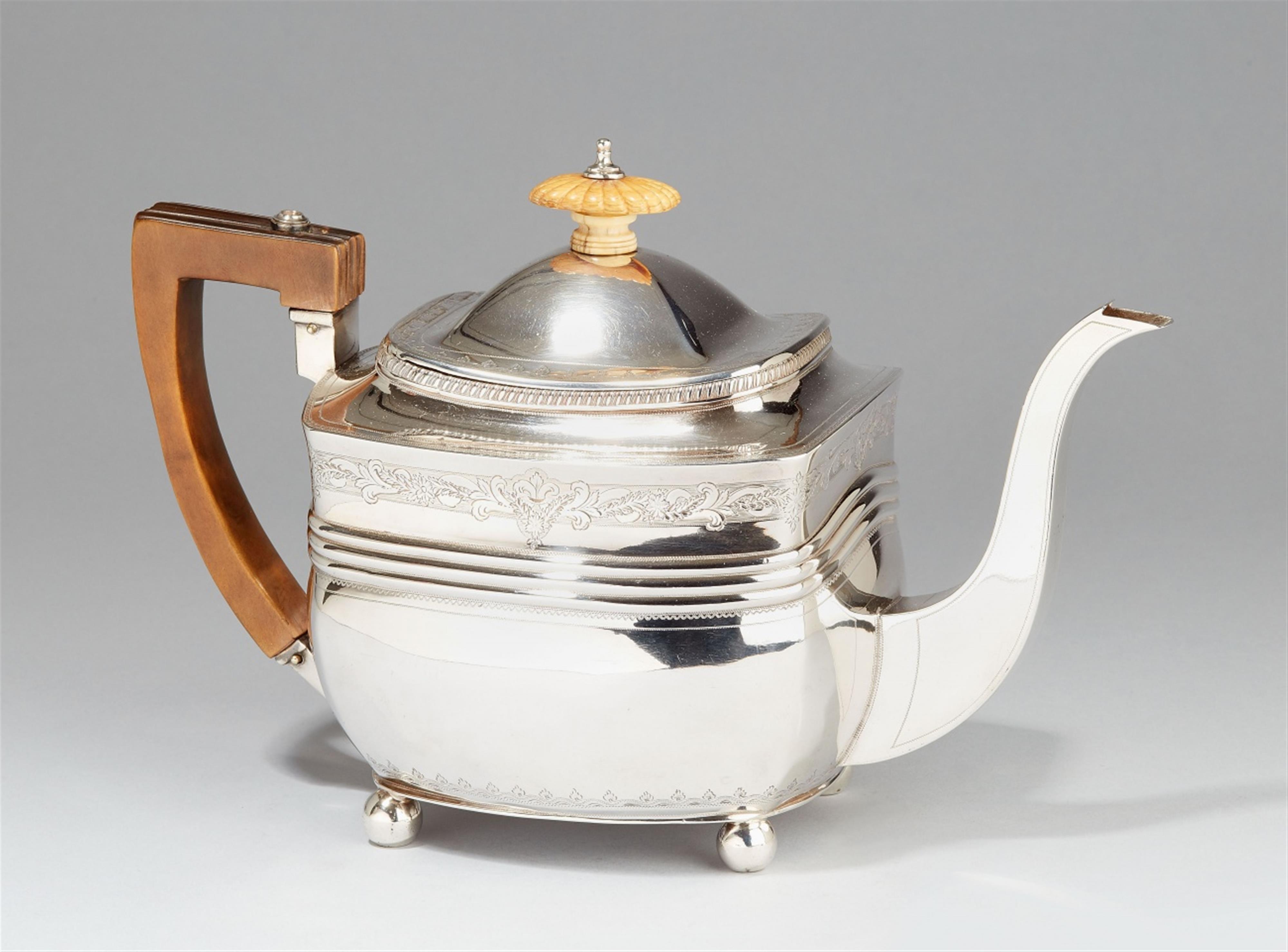 A George III London silver tea pot. Marks of Peter & William I Bateman, 1806. - image-1