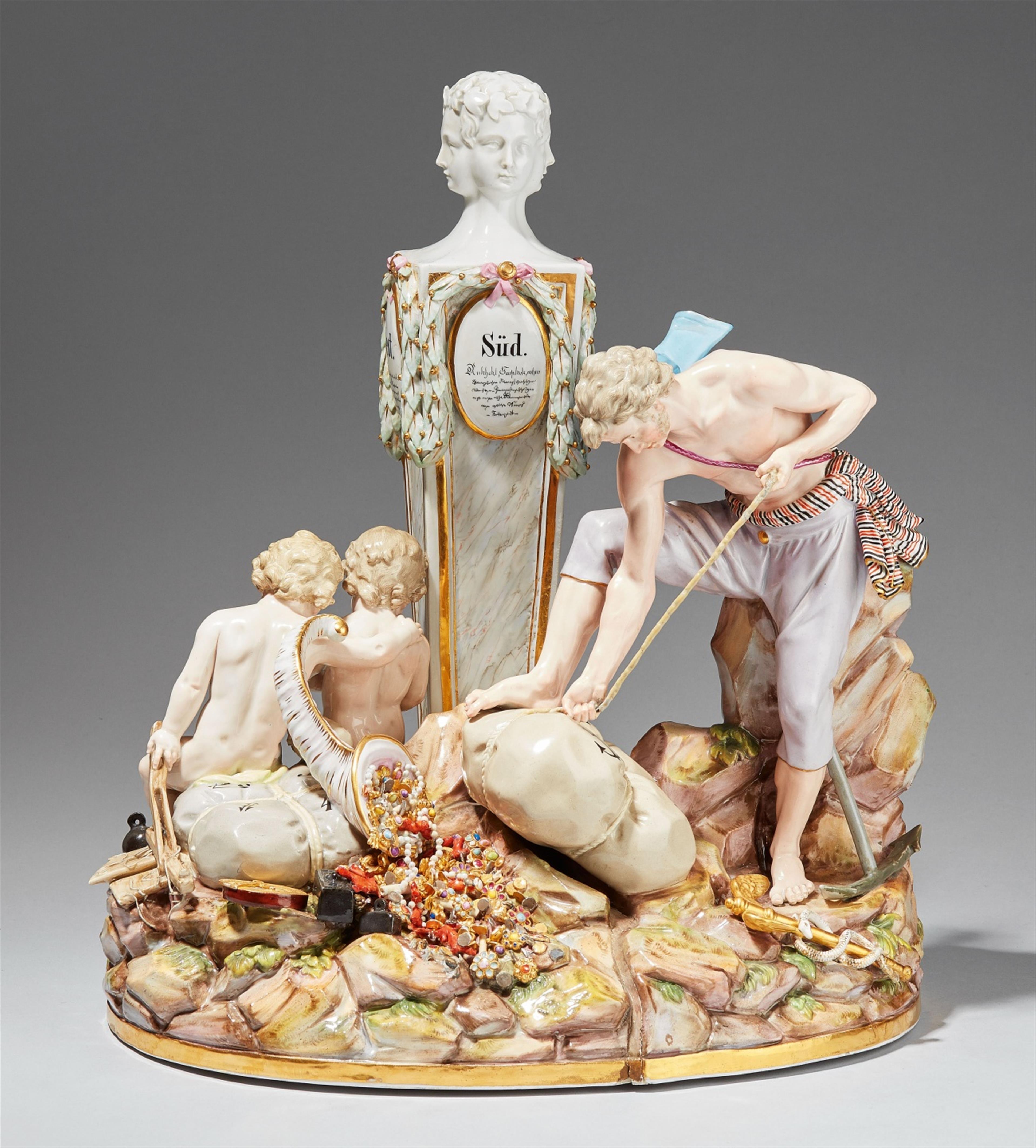 A Meissen porcelain allegorical group representing the flourishing trade in Russia - image-1