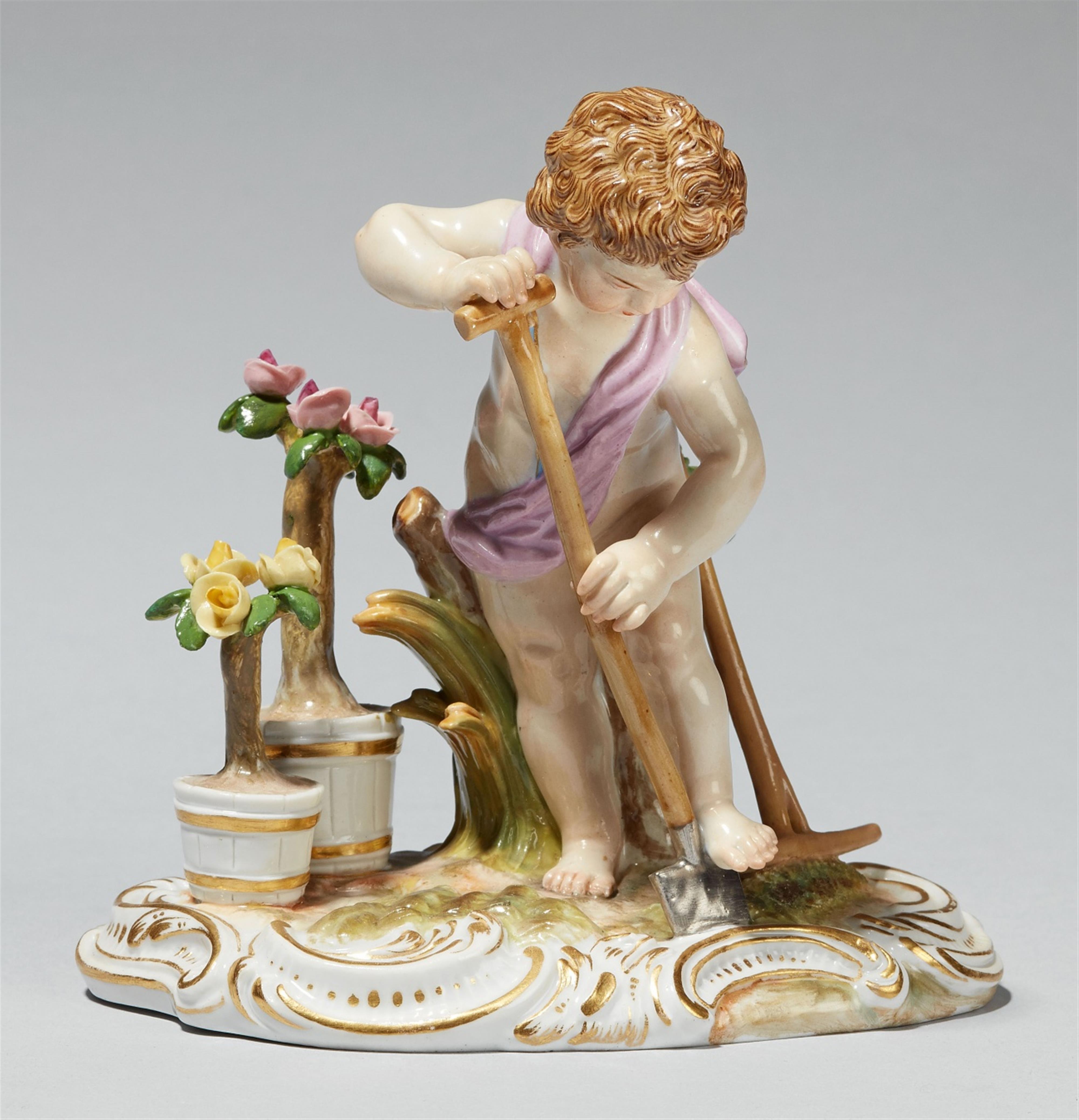 A Meissen porcelain figure of a putto as an allegory of earth - image-1