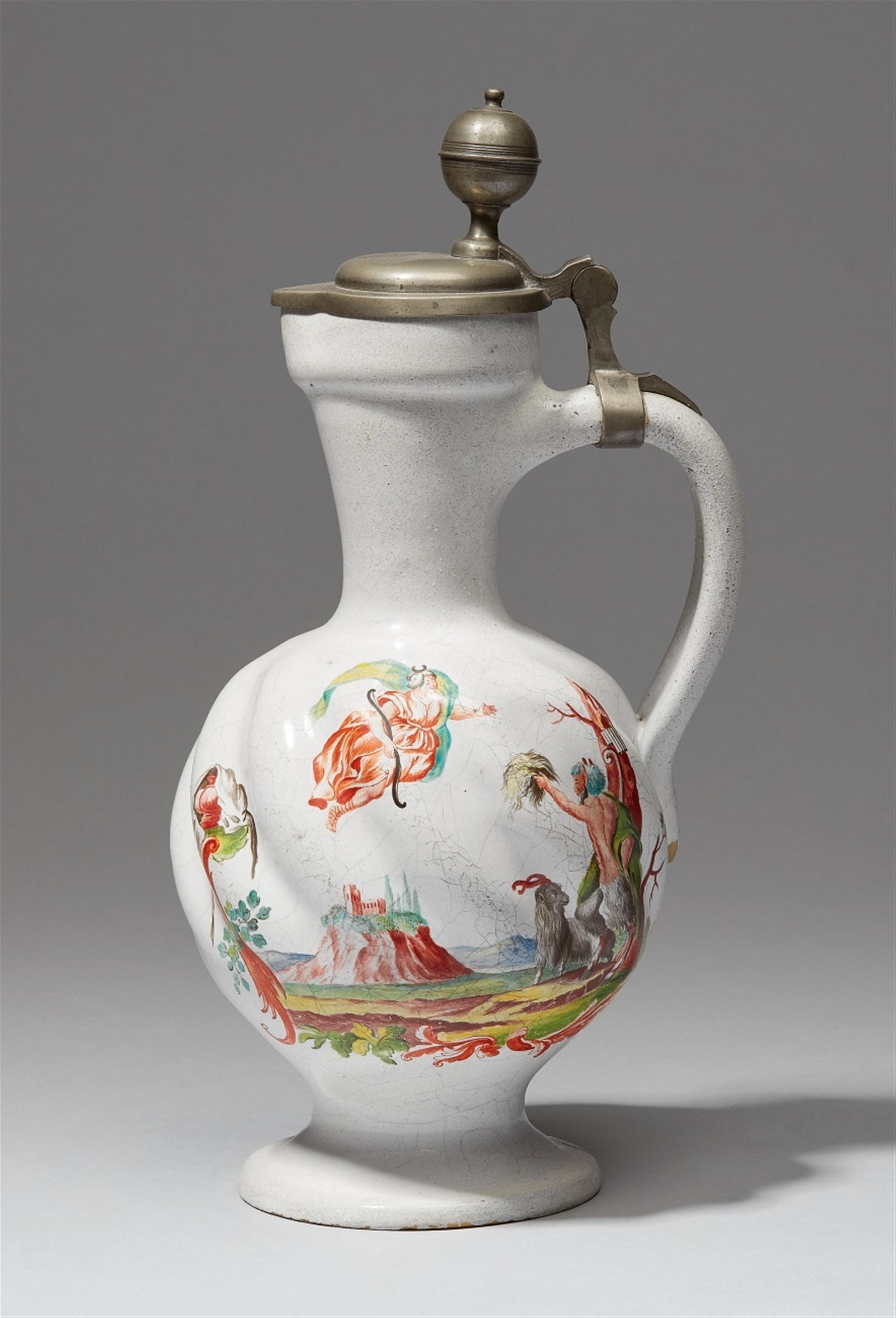 A South German faience jug with "hausmaler" decor - image-2