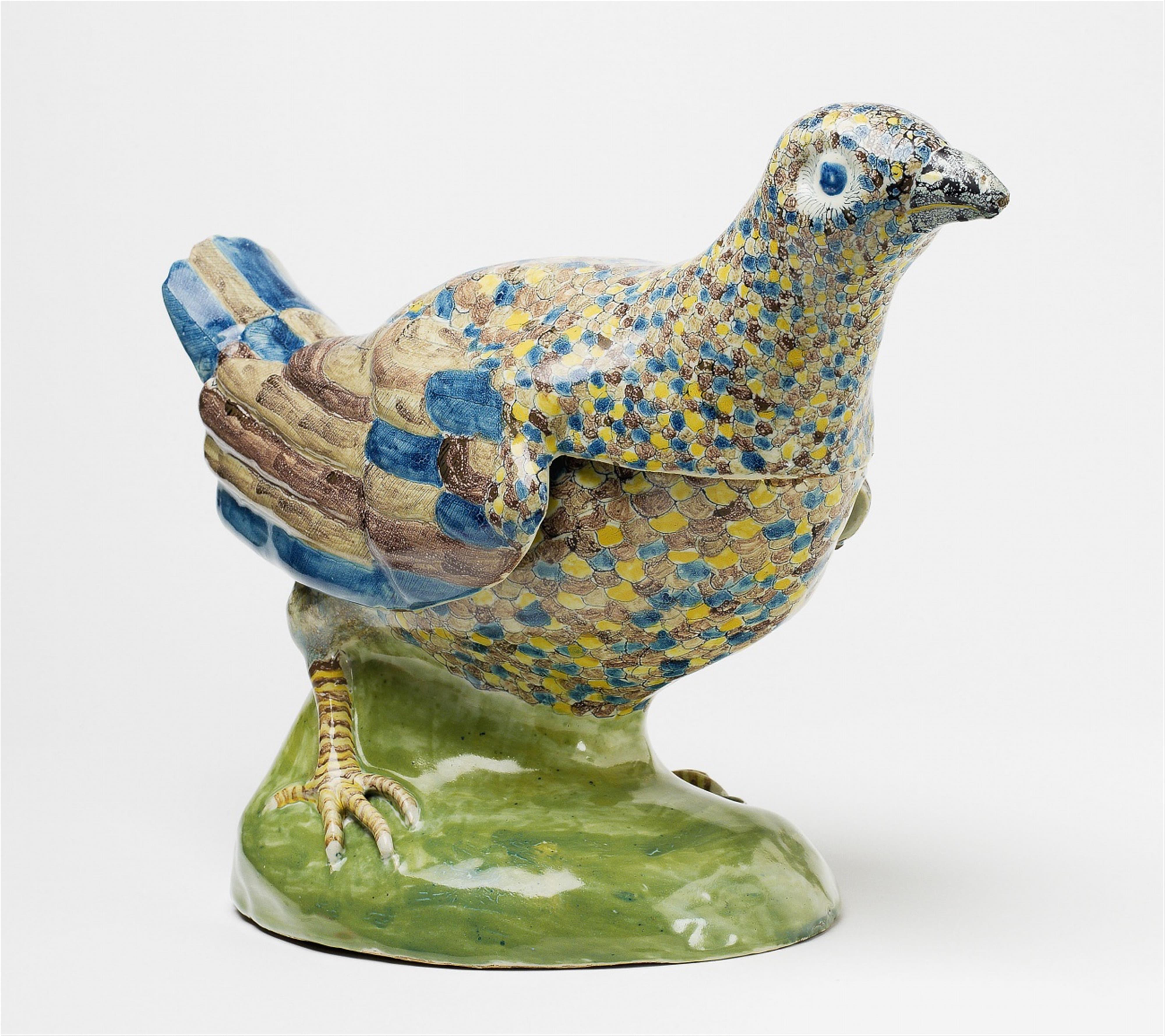 A South German faience tureen formed as a capercaillie. - image-1
